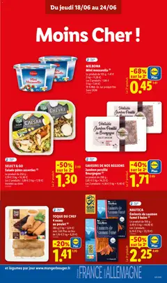 LIDL - Prévisualisation de Salade pâtes assorties, Le produit de 250 g :, 2,59 € (1 kg = 10,36 €), Les 2 produits : 3,89 € (1 kg = 7,78 €), Variétés au choix valide à partir de 18.06.2026 | Page: 11