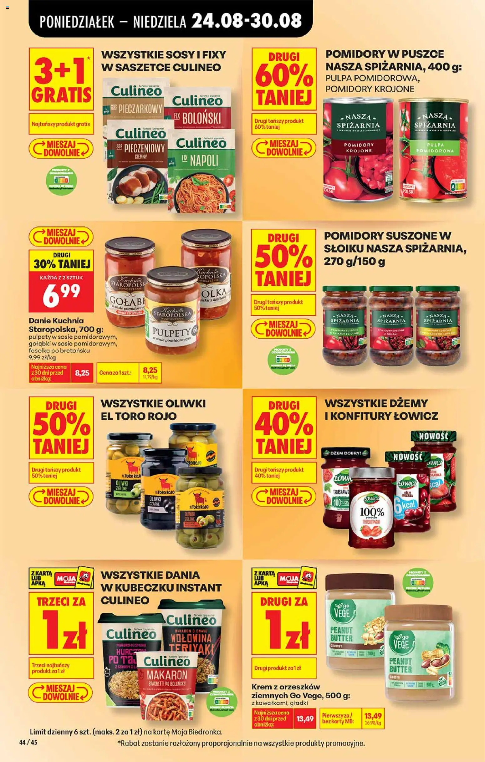 Biedronka Polsko leták od 24.08.2026 | Strana: 44 | Produkty: Džem, Krém, Fixy