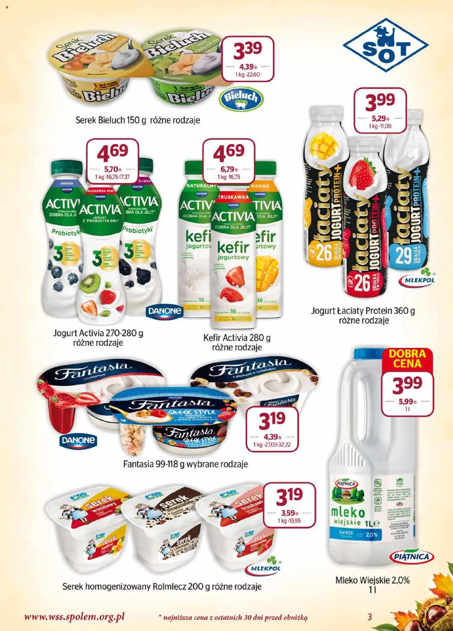 Społem gazetka od 01.10.2026 | Strona: 3 | Produkty: Mango, Serek homogenizowany, Serek, Kiwi