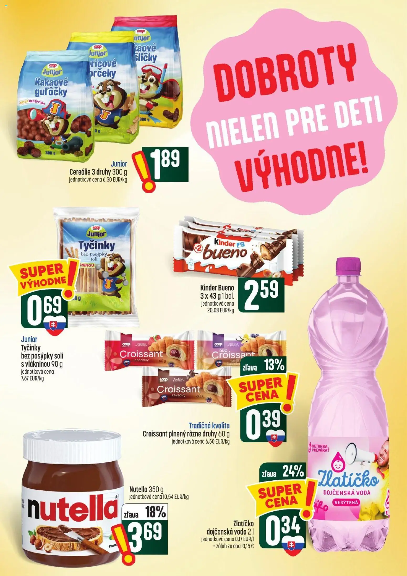 Nové COOP Jednota akcie – leták je platný od 15.10.2026 | Strana: 27 | Produkty: Kinder, Cereálie, Nutella, Dojčenská voda