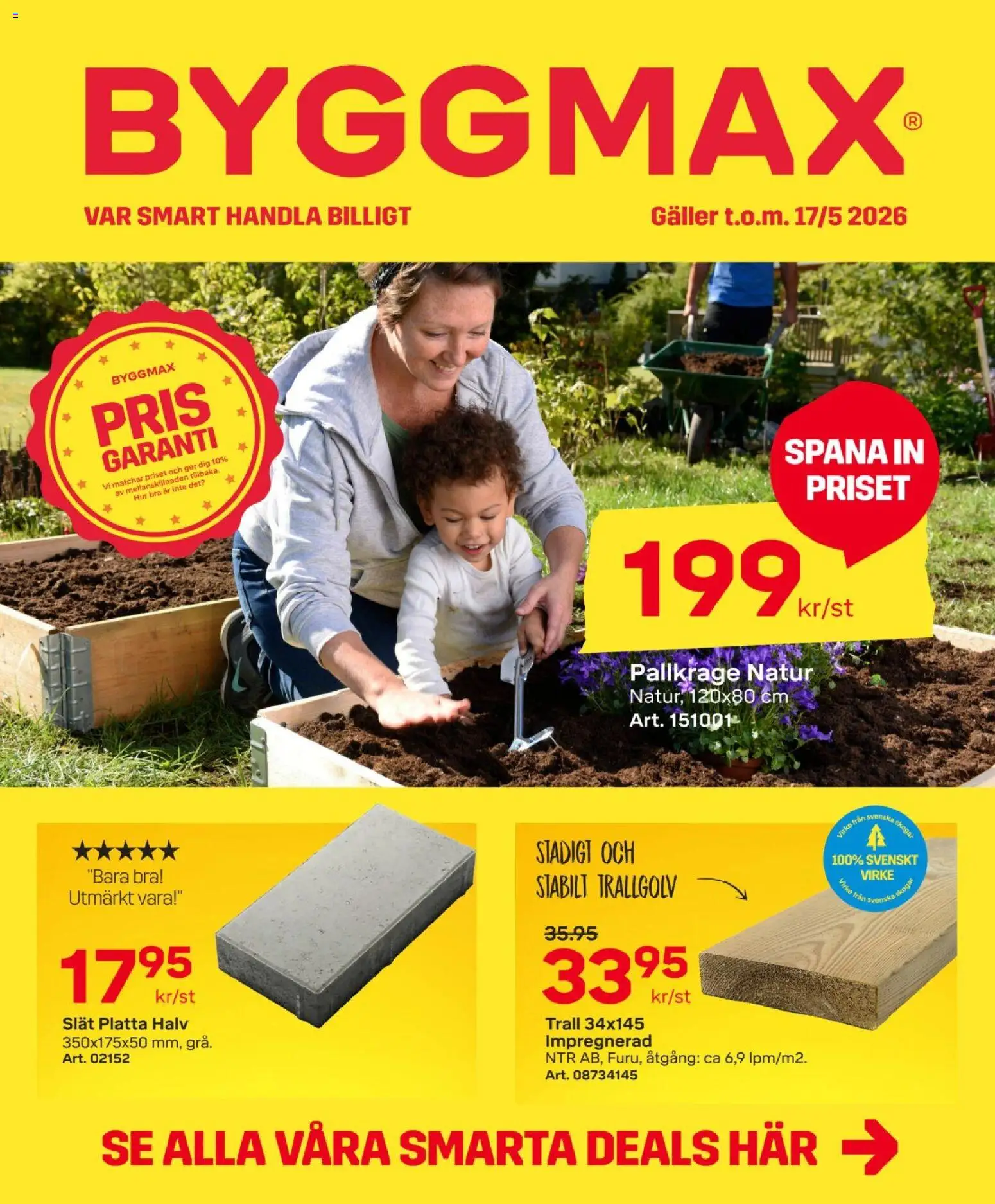 ByggMax reklamblad aktuell från 03.05.2026 | Sida: 1 | Produkter: Pallkrage, Galler