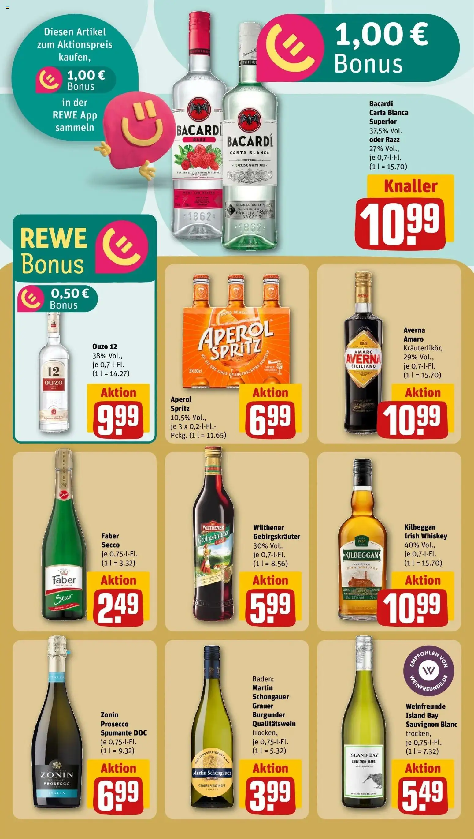 Rewe Prospekt Daun / Pützborn	 – gültig ab 05.04.2026 | Seite: 17 | Produkte: Bacardi, Ouzo 12, Prosecco, Whiskey
