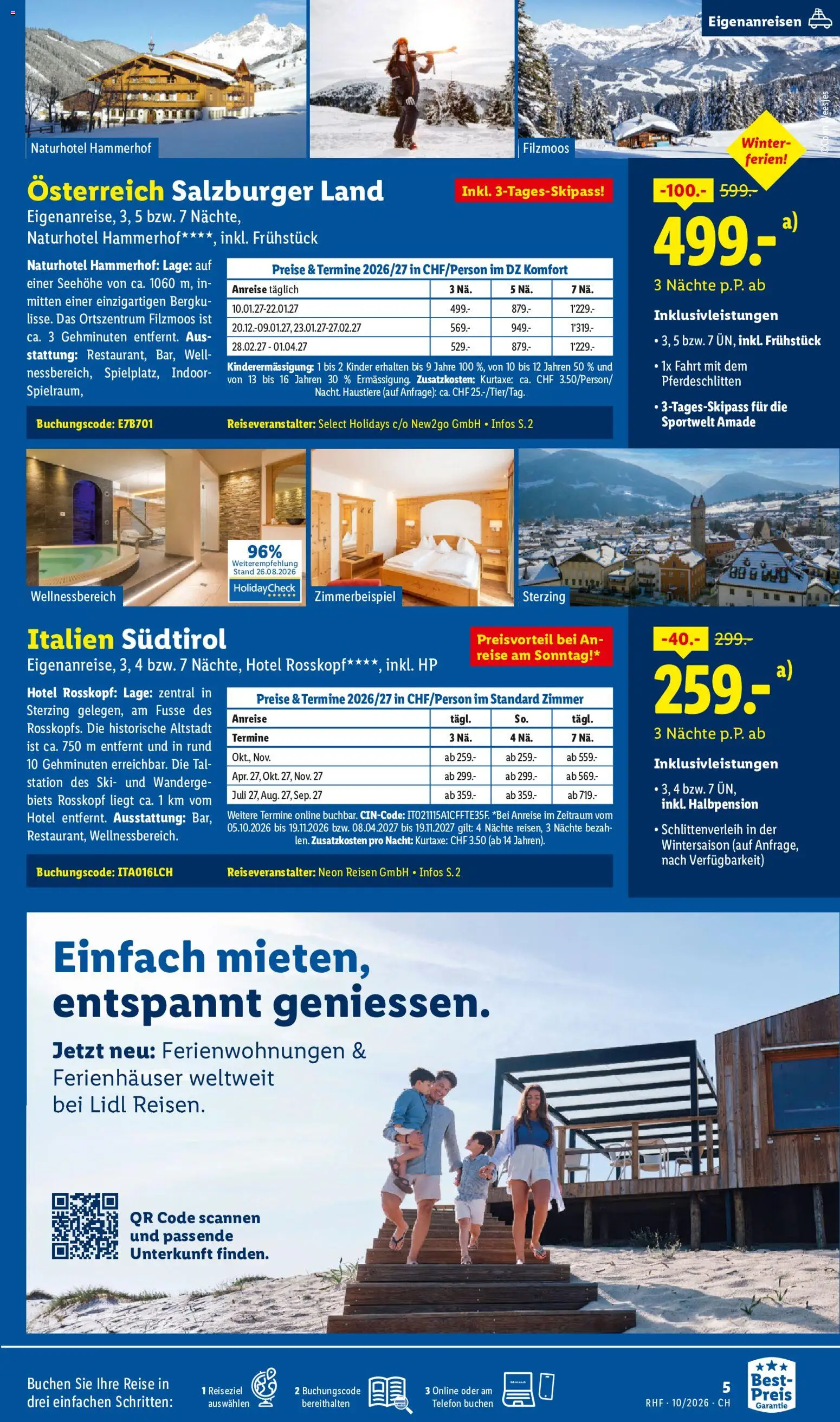 Lidl aktionen Reise-Highlights – gültig ab 30.09.2026 | Seite: 5 | Produkte: Ski, Telefon, HP