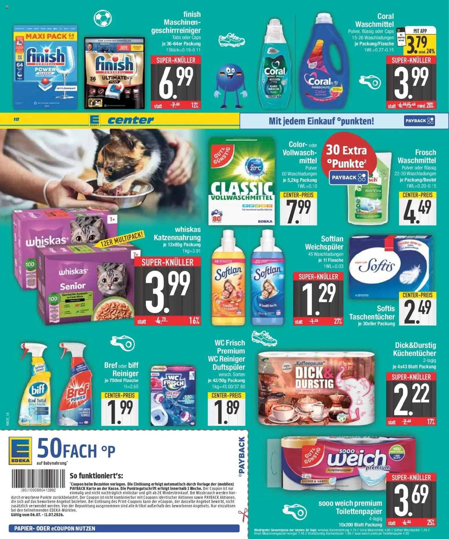E center Wochenangebote – gültig ab 06.07.2026 | Seite: 18 | Produkte: Orchidee, Bad, Finish, Babynahrung