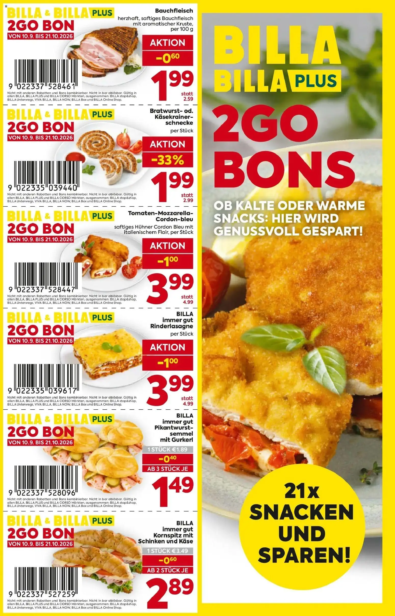 Billa Donnerstag, 10. September Aktionspreise