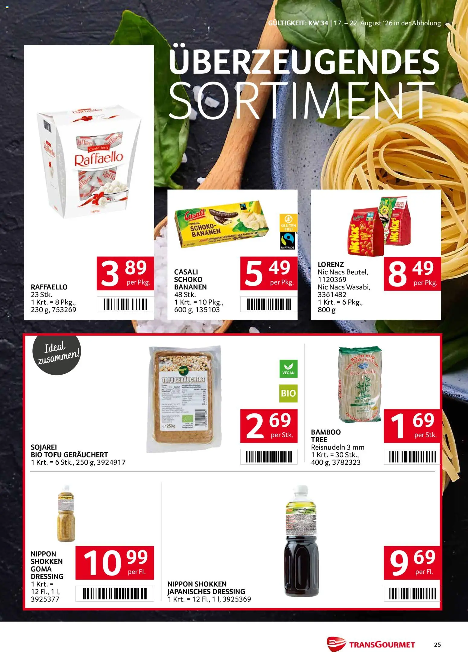 Transgourmet Flugblatt gültig ab 17.08.2026 | Seite: 24 | Produkte: Dressing, Tofu, Bananen
