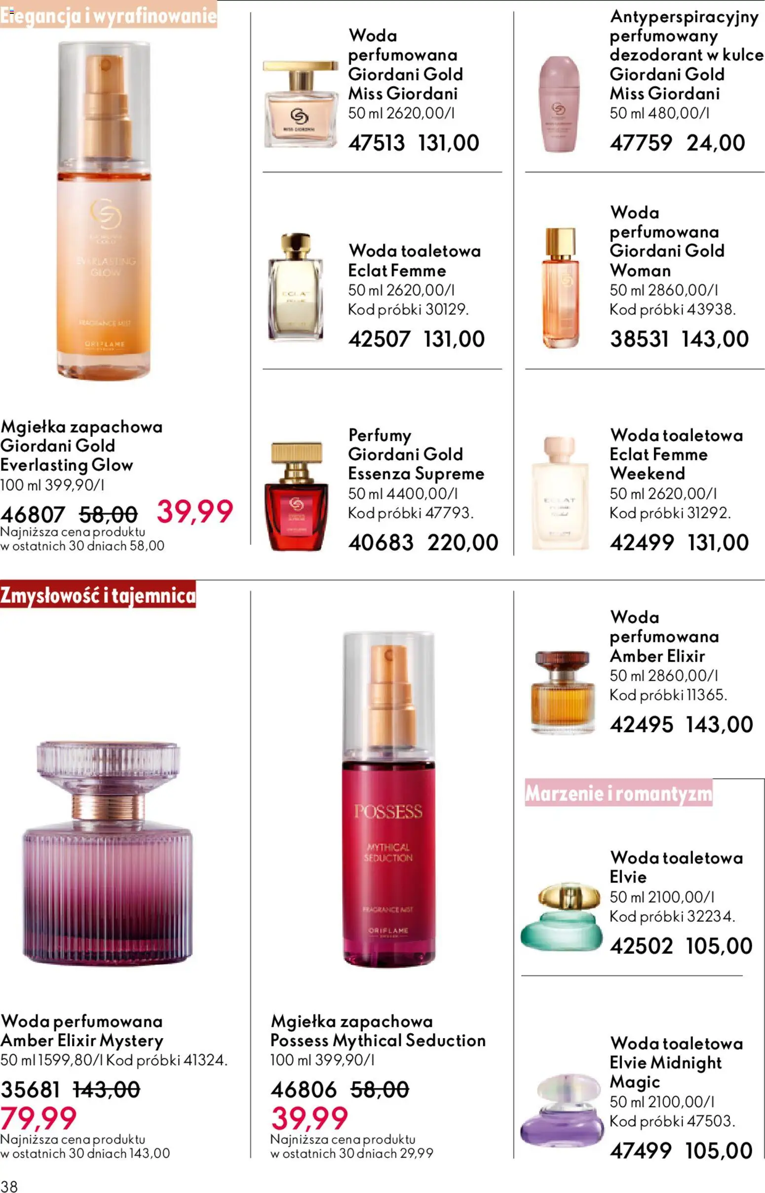 Oriflame Katalog 8 2026 od 27.05.2026 | Strona: 38 | Produkty: Perfumy, Woda toaletowa, Dezodorant, Woda