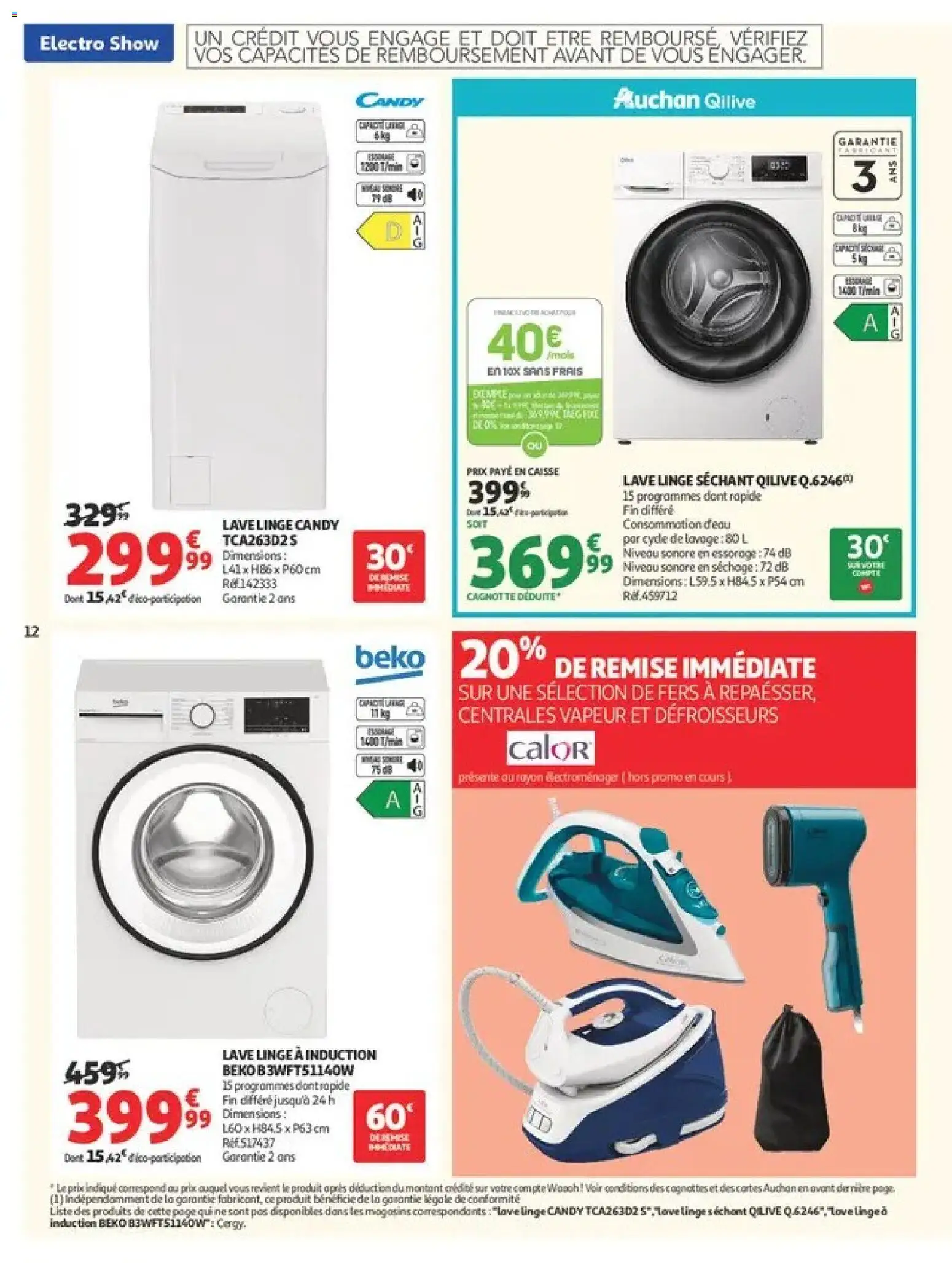 {H1} | Page: 12 | Produits: Lave linge