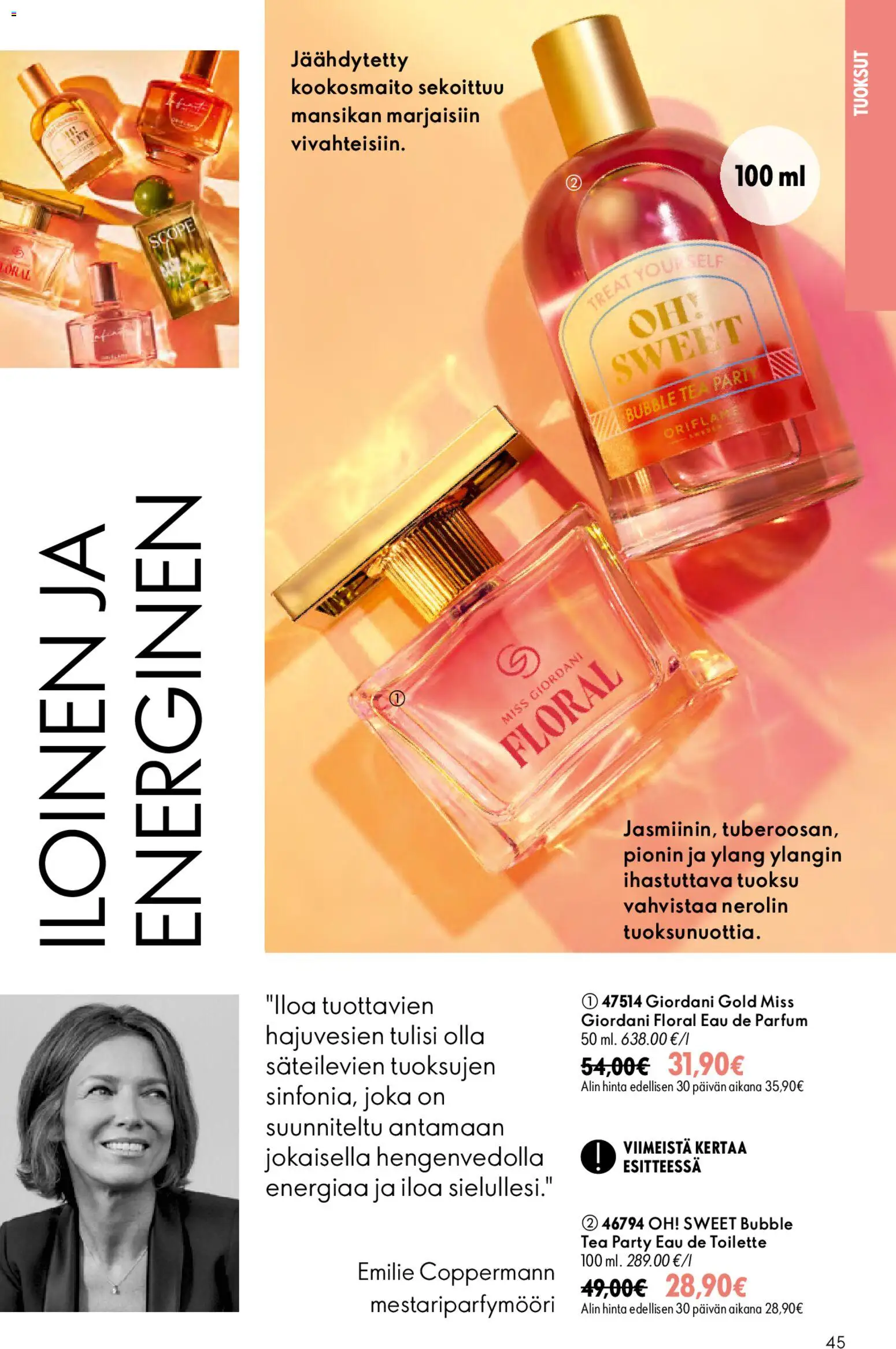 Oriflame tarjoukset – voimassa 26/08/2026 alkaen | Sivu: 45 | Tuotteet: Tuoksu, Eau de toilette