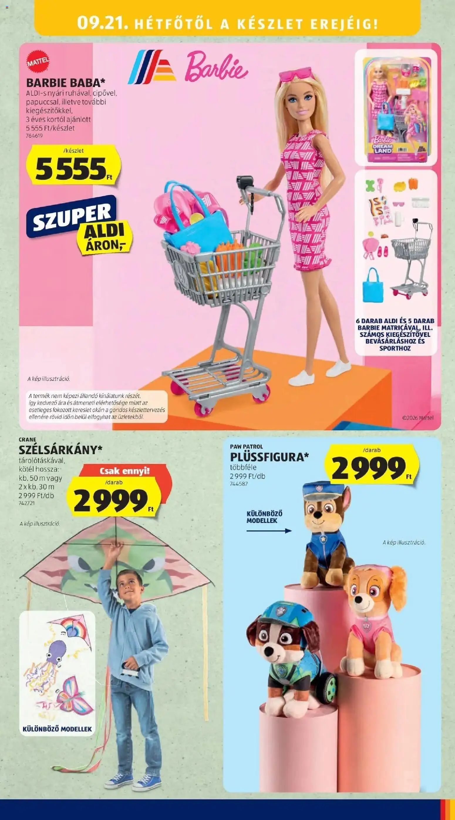 Aldi aktuális akciós újság - 2026.09.17. -tól/töl > akció, lapozható szórólap 🛍️ | Oldal: 33 | Termékek: Kötél, Paw Patrol