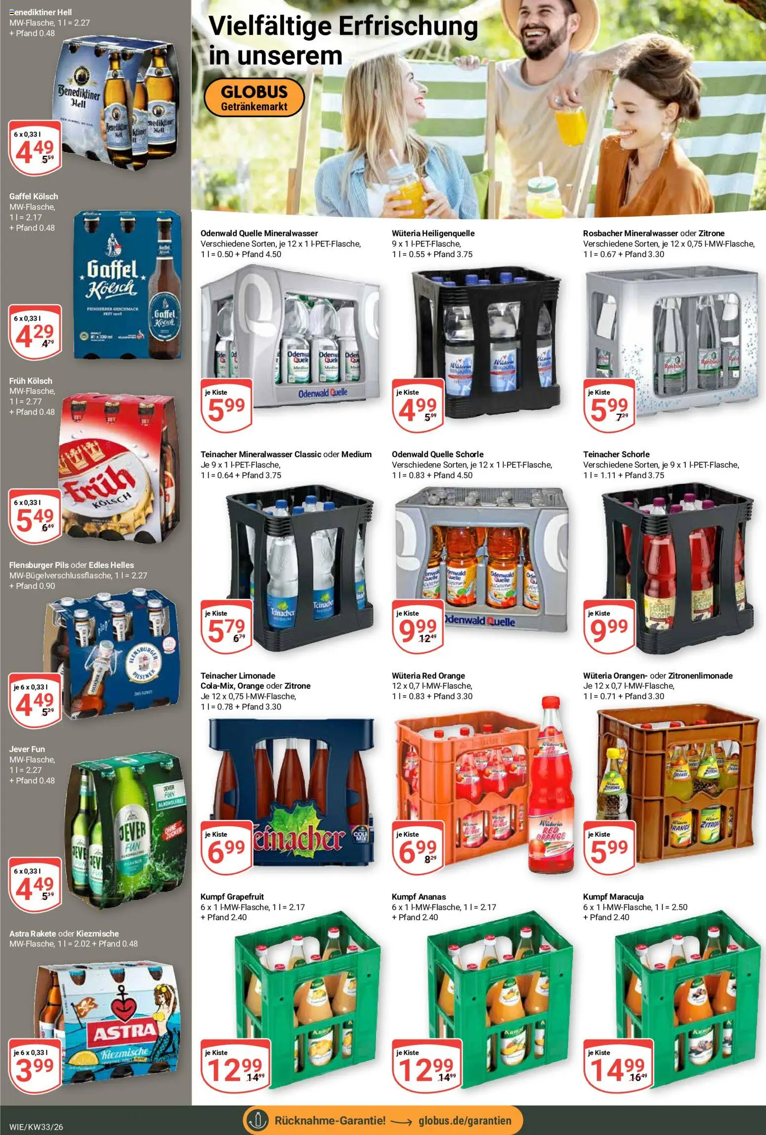Globus Prospekt Waghäusel-Wiesental – gültig ab 10.08.2026 | Seite: 18 | Produkte: Astra rakete, Astra, Flensburger, Grapefruit