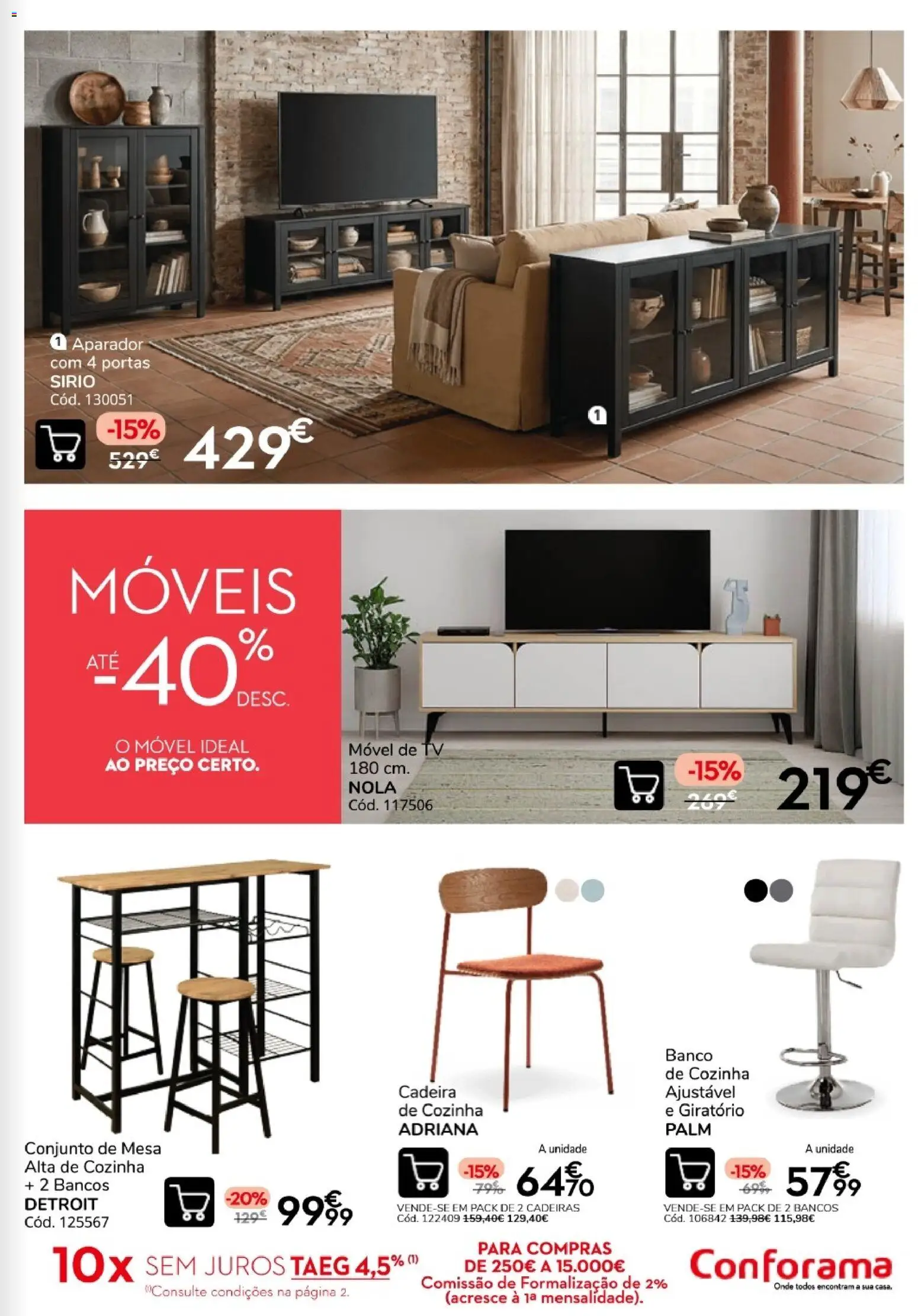 Conforama - Quinzena top │ válido de 10/09/2026 | Página: 7 | Produtos: Cadeiras, Portas, Cadeira, Aparador