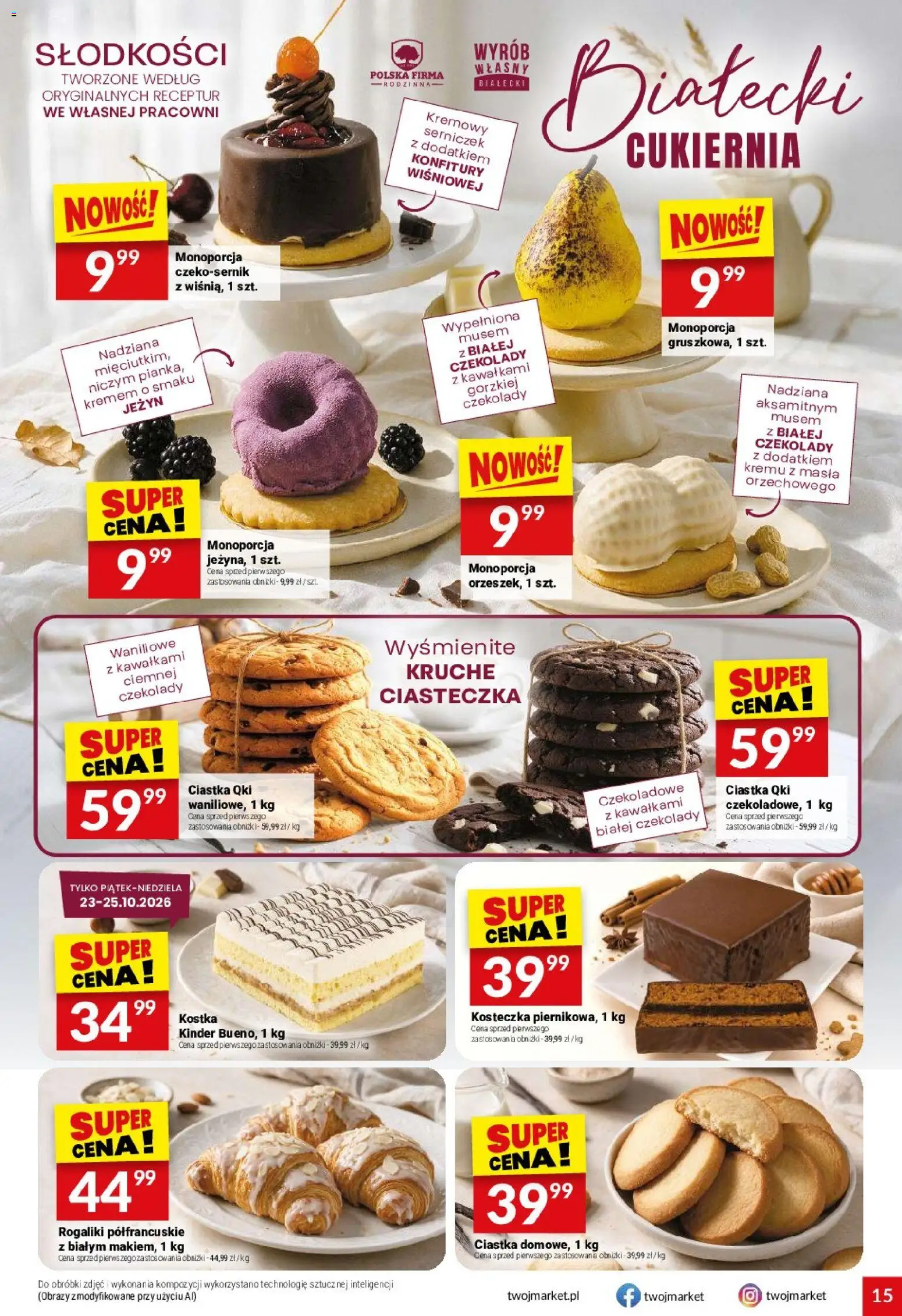 Twój Market gazetka od 21.10.2026 | Strona: 15 | Produkty: Czekolady, Czekoladowe ciastka, Ciastka, Ciasteczka