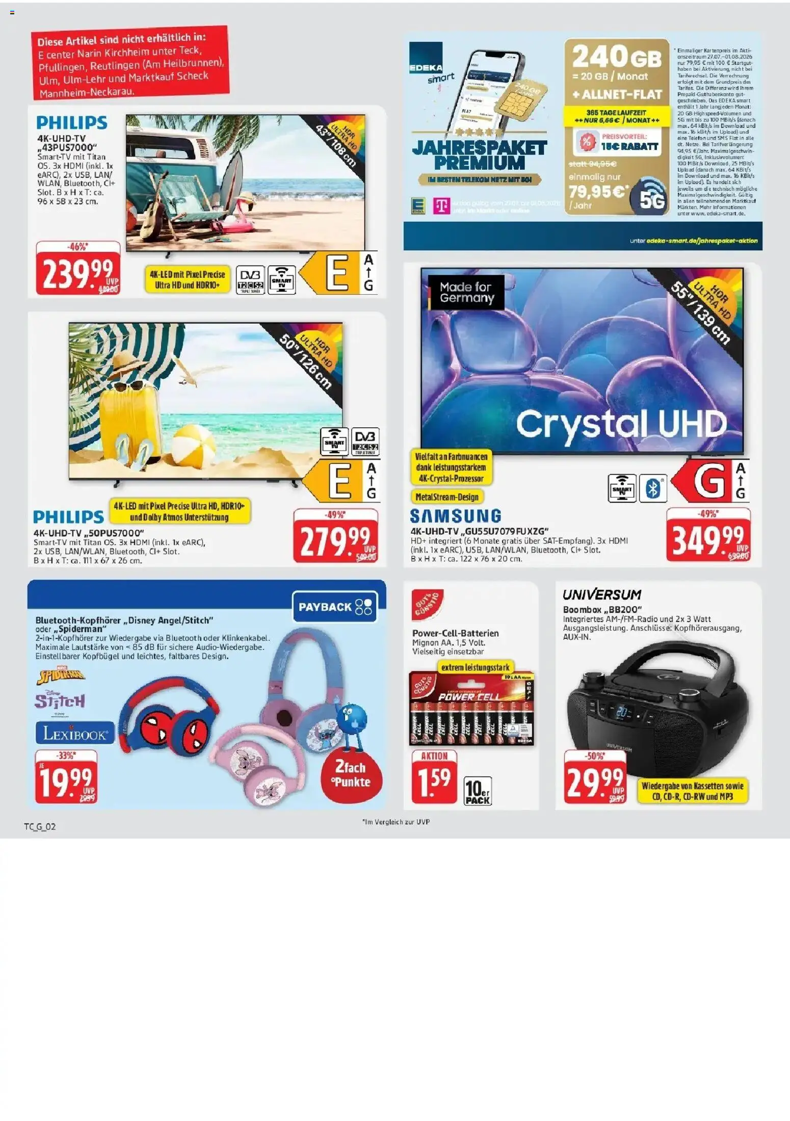 Edeka Prospekt Mainz-Weisenau – gültig ab 27.07.2026 | Seite: 73 | Produkte: Philips, Samsung, Telefon, MP3
