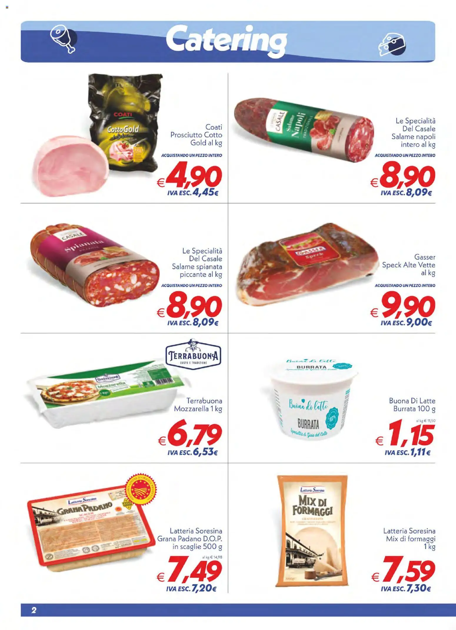 Volantino SuperConveniente del 19/06/2026 | Pagina: 2 | Prodotti: Salame, Mozzarella, Latte, Prosciutto