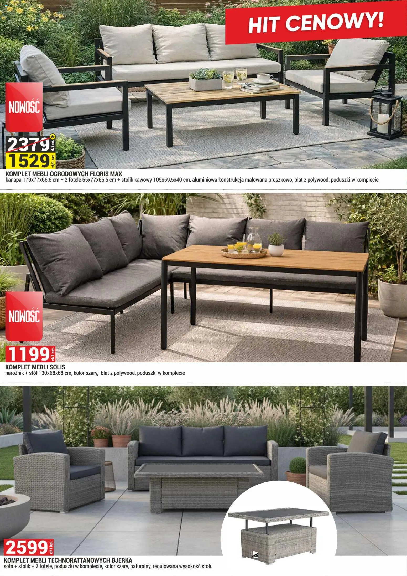 Merkury Market gazetka - Ogród od 01.06.2026 | Strona: 13 | Produkty: Sofa, Kanapa, Stolik kawowy, Stół