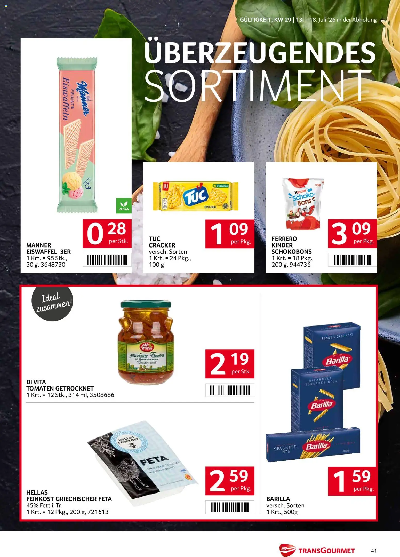 Transgourmet Flugblatt gültig ab 13.07.2026 | Seite: 41 | Produkte: Hajdina liszt, Tomaten