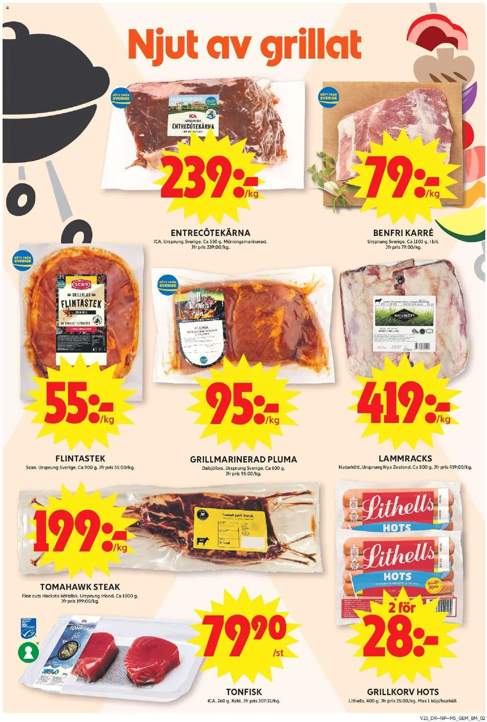 ICA Maxi reklamblad aktuell från 15.06.2026 | Sida: 2 | Produkter: Grill, Grillkorv, Tonfisk