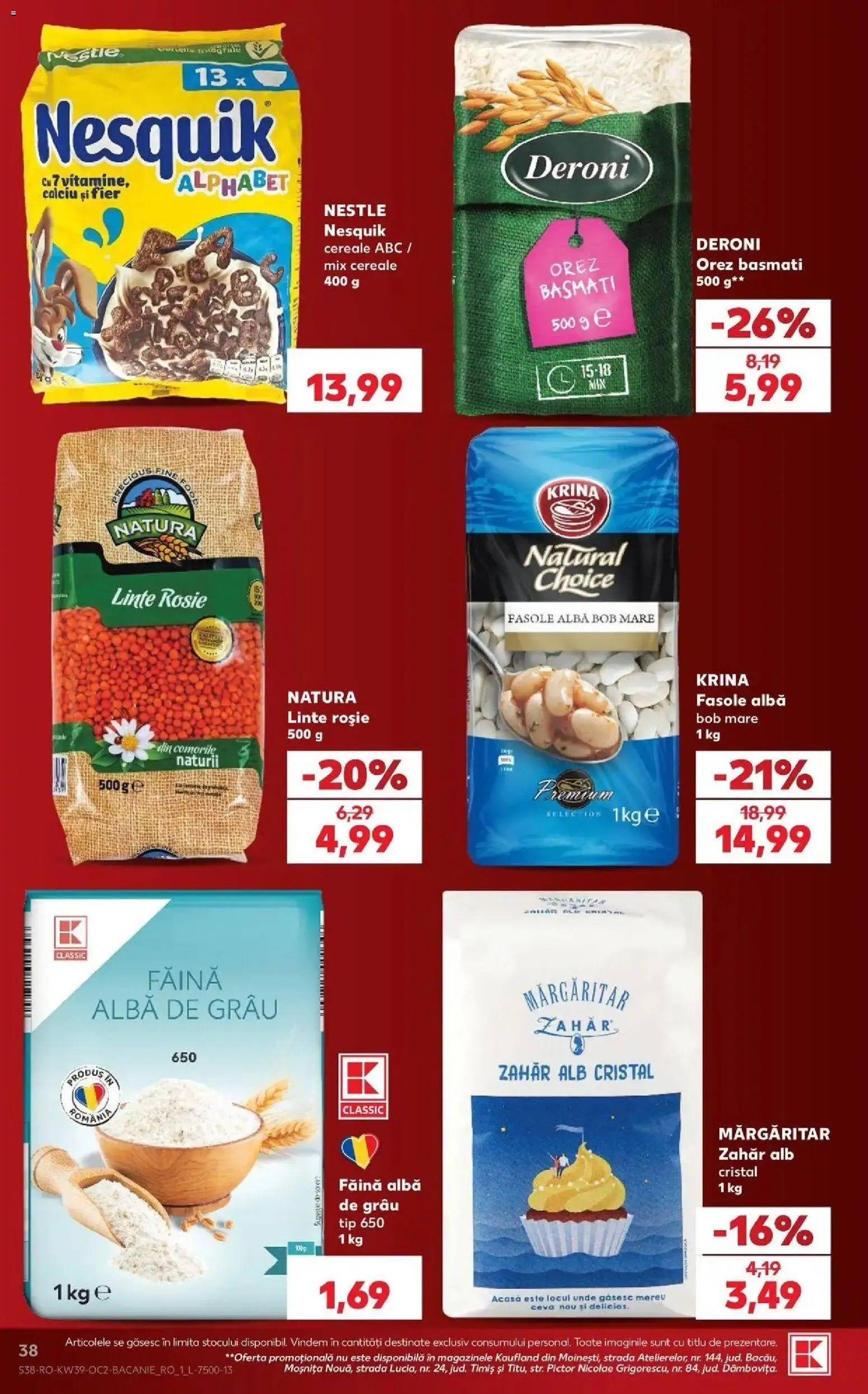 Kaufland Viseu de Sus 23.09.2026 - Revista si Oferta | Pagină: 38 | Produse: Fier, Alba, Făină, Orez basmati