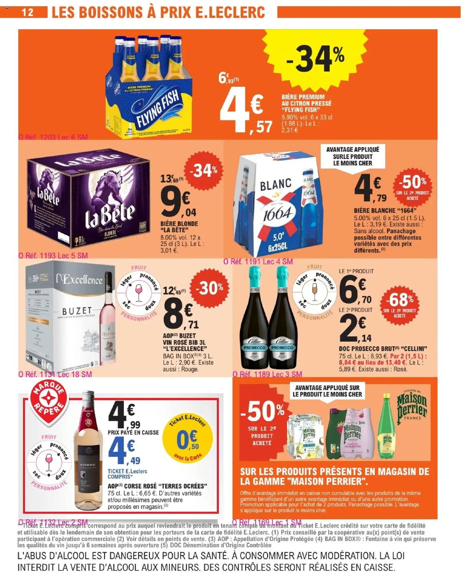 {H1} | Page: 12 | Produits: Biere blanche, Framboise, Bière blonde, Prosecco
