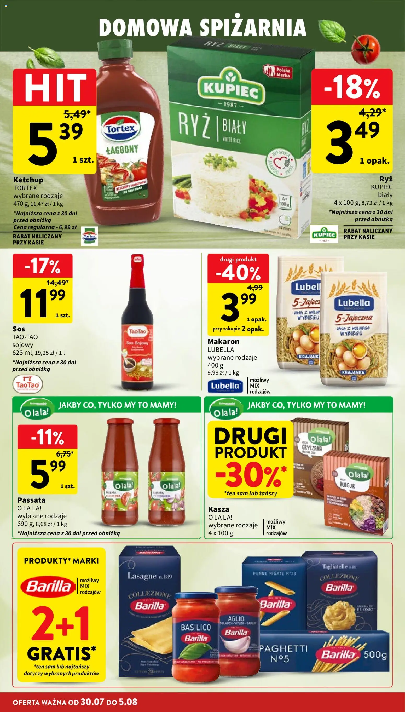 Intermarche gazetka od 30.07.2026 | Strona: 28 | Produkty: Kasza, Ketchup, Bulgur, Passata