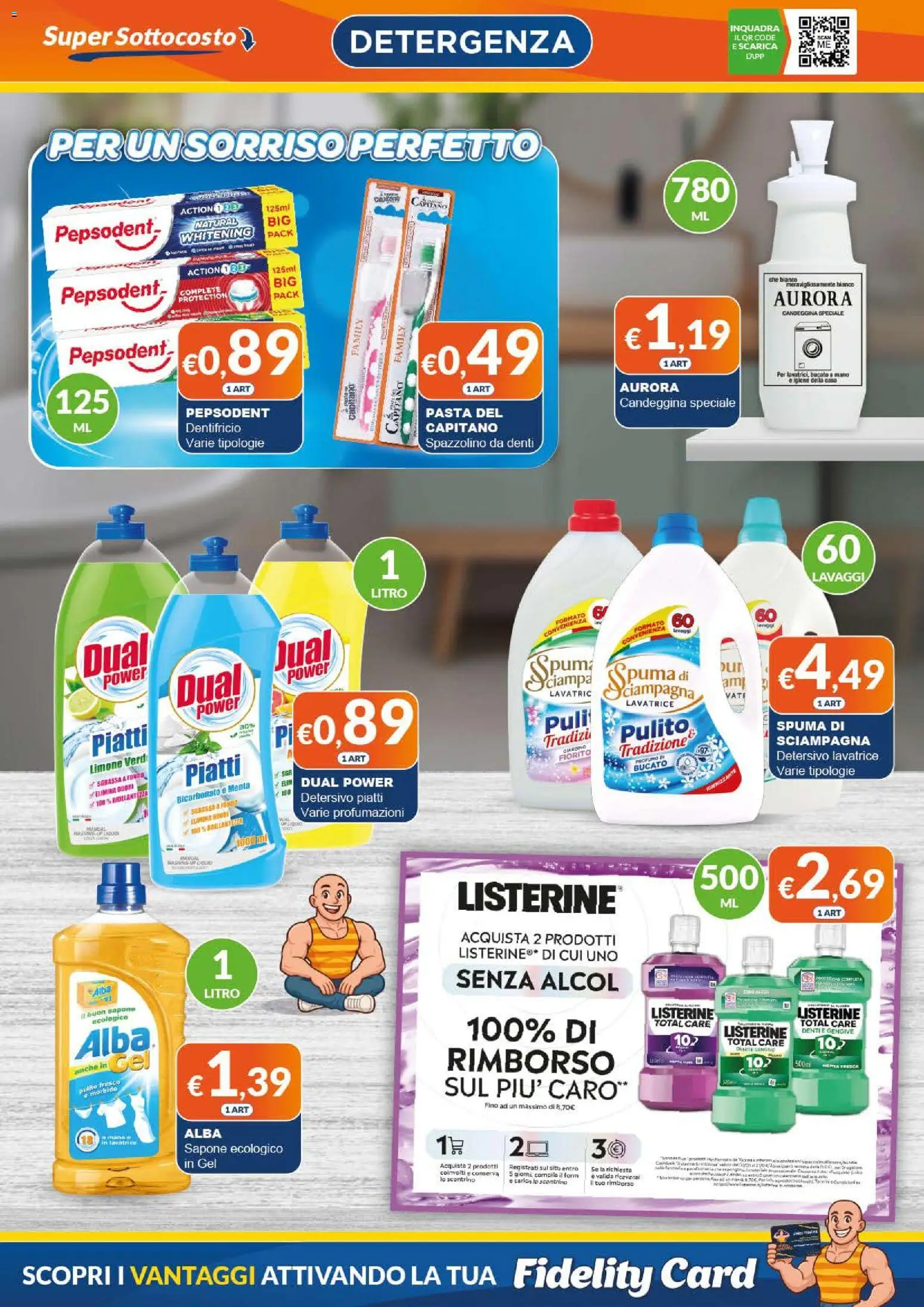 Volantino Mister Risparmio del 12.03.2026 | Pagina: 3 | Prodotti: Spazzolino, Candeggina, Bicarbonato, Pasta