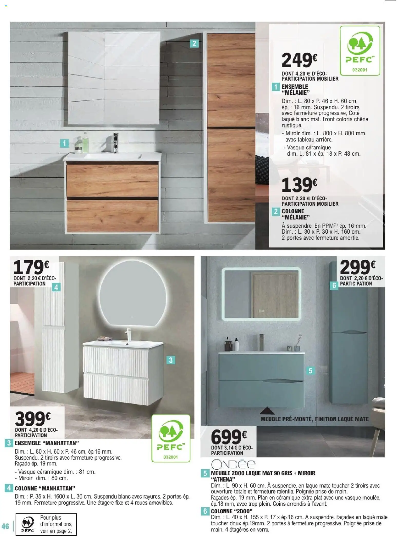 {H1} | Page: 46 | Produits: Colonne, Laque, Tiroirs, Miroir