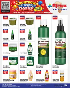 Africa Cash & Carry specials catalogue – valid from 15/10/2026 | Page: 63 | Products: Tissue oil, Watch, Hair spray, Stock