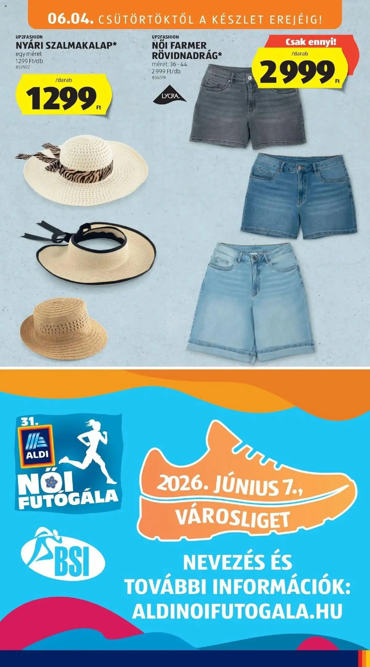 Aldi akciós ujság - amely érvényes a következő dátumtól: 04.06.2026 | Oldal: 21 | Termékek: Farmer, Szalmakalap, Rövidnadrág