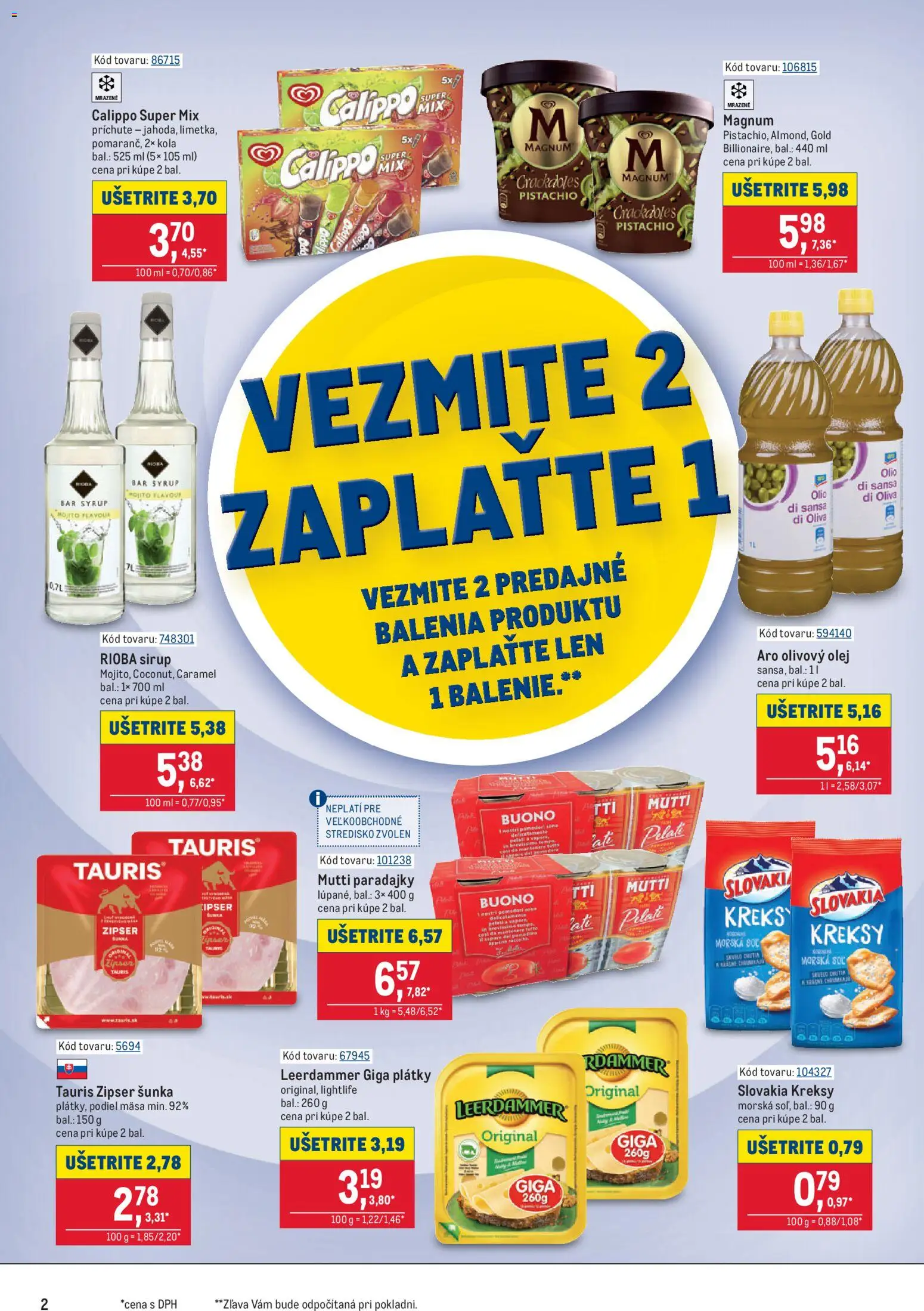 Nové Metro akcie – leták je platný od 17.06.2026 | Strana: 2 | Produkty: Olej, Paradajky, Magnum, Soľ