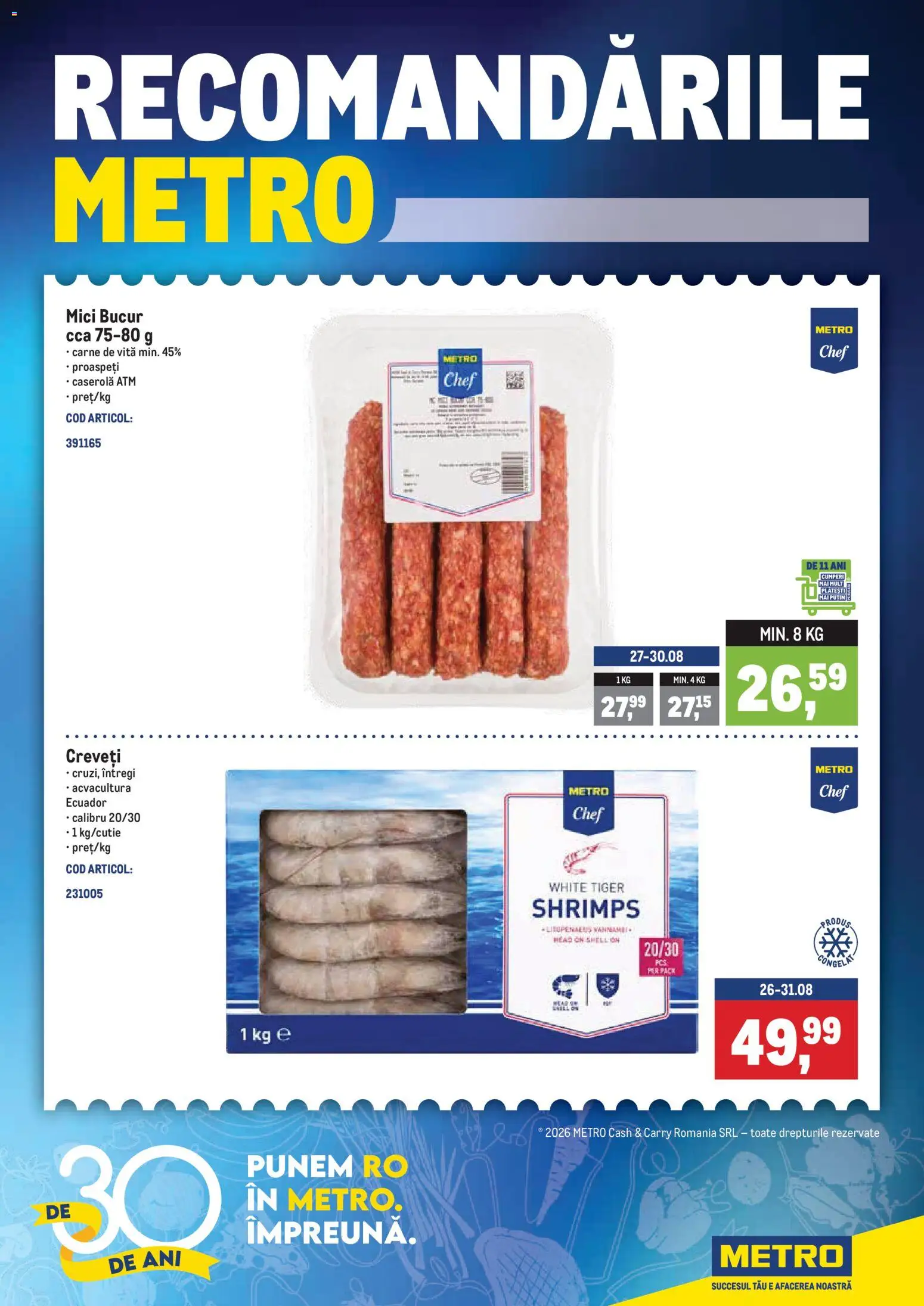 Noul catalog Metro – valabil de la 24.08.2026 | Pagină: 1 | Produse: Vită, Caserola, Mici, Carne De Vită