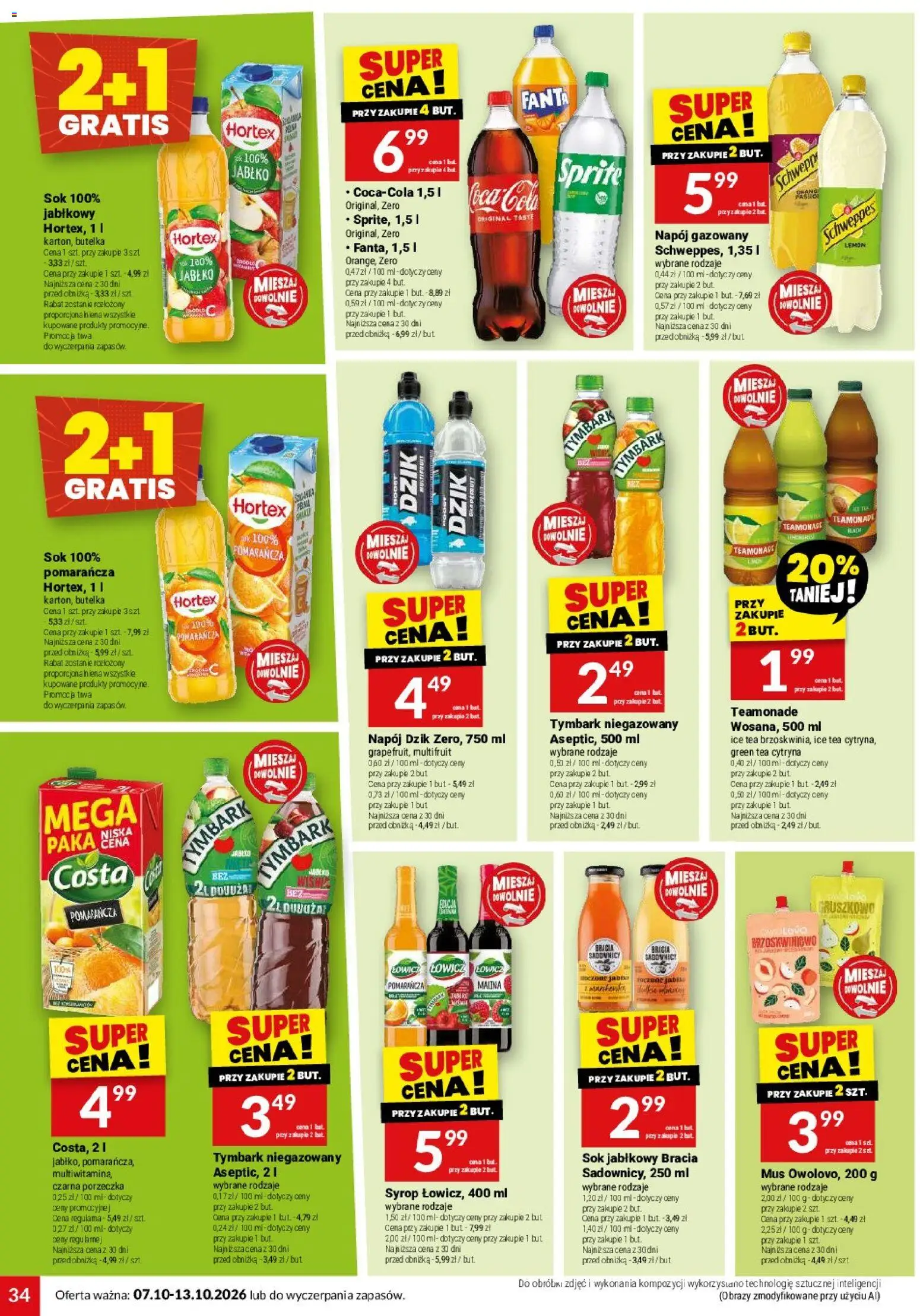 Twój Market gazetka od 07.10.2026 | Strona: 34 | Produkty: Ice Tea, Sok jabłkowy, Porzeczka, Sok