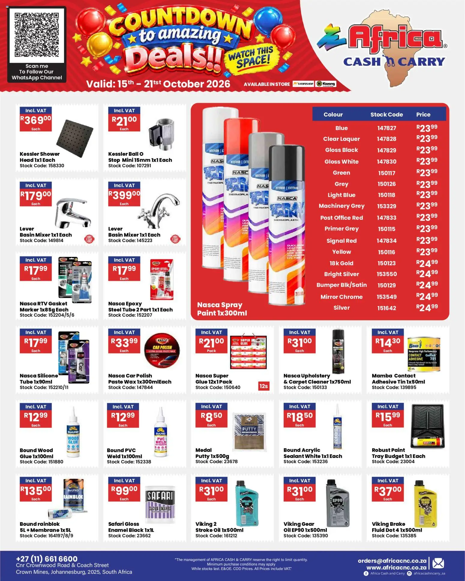 New Africa Cash & Carry catalogue – valid from 15/10/2026 | Page: 40 | Products: Gloss, Watch, Tray, Light