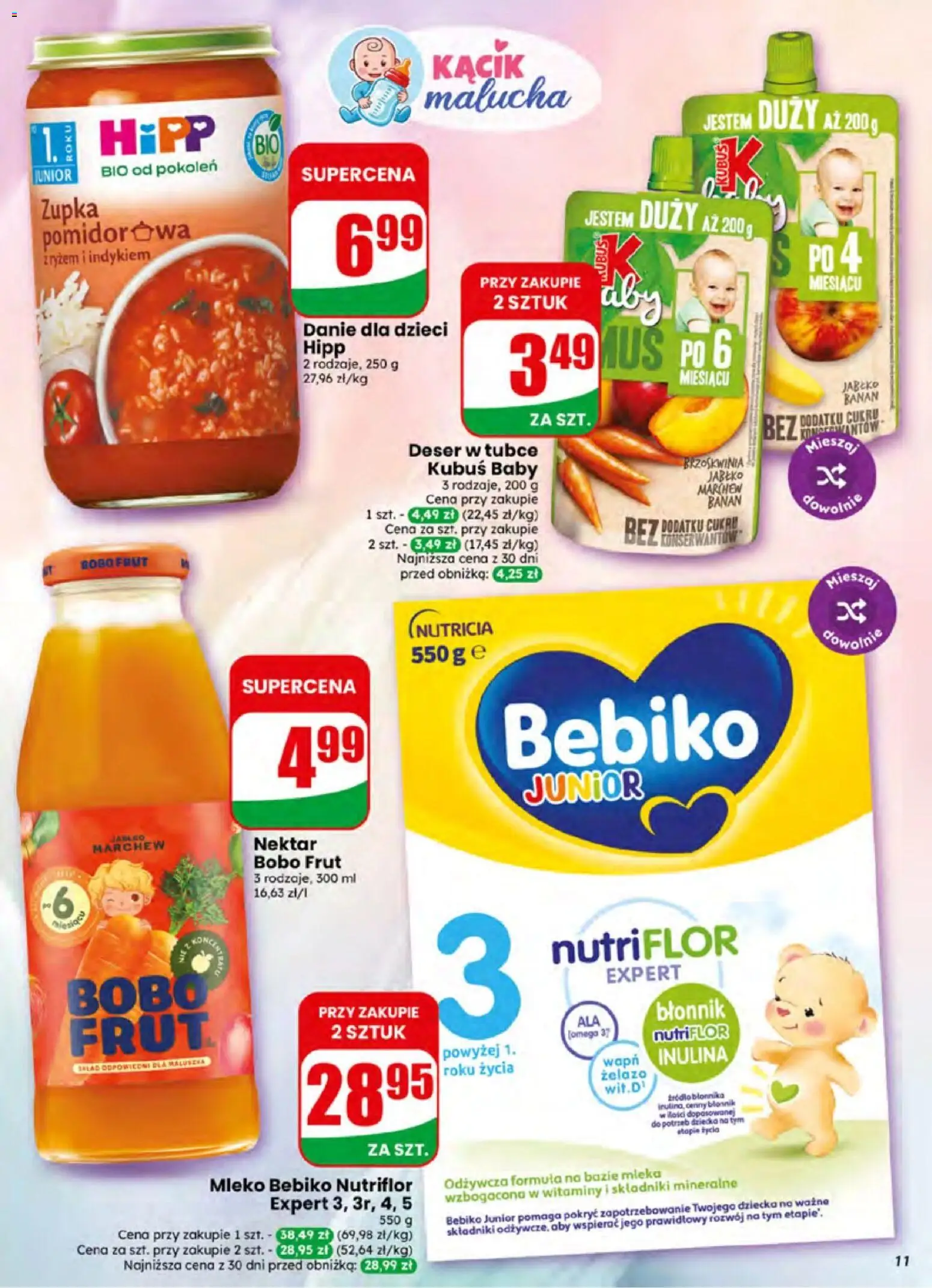 Dino gazetka od 01.07.2026 | Strona: 11 | Produkty: Mleko Bebiko, Żelazo, Mleko, Banan