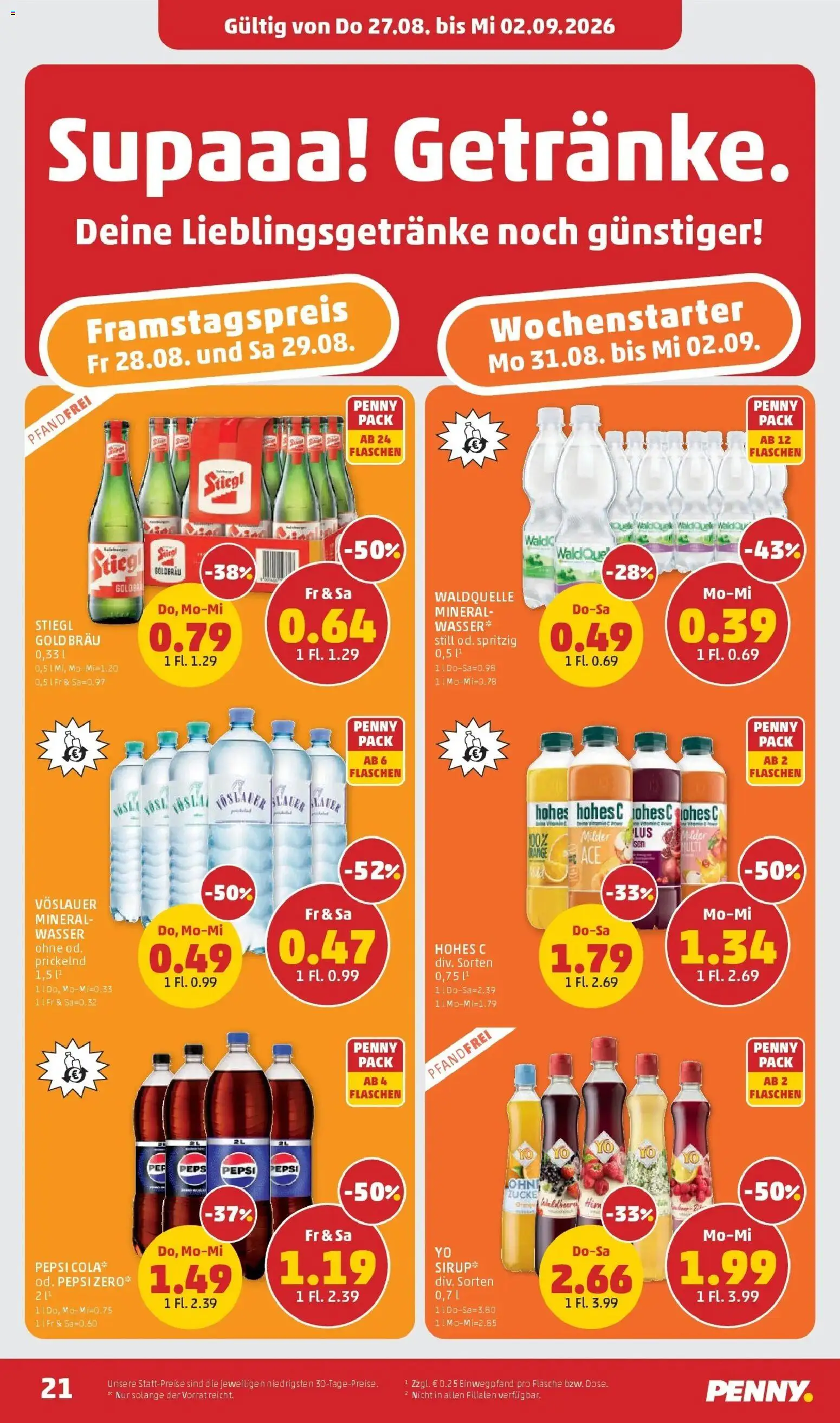 Penny Markt Die ganze Woche sparen ab (27.08.2026) - Angebote, Prospekt | Seite: 21