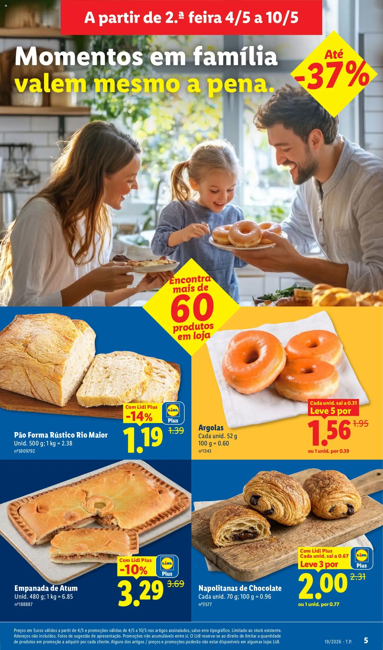 Lidl folheto │ válido de 04.05.2026 | Página: 5 | Produtos: Atum, Pão, Chocolate