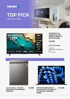 Takealot specials catalogue – valid from 01.05.2026 | Page: 2 | Products: Dishwasher, TV, Box, Remote