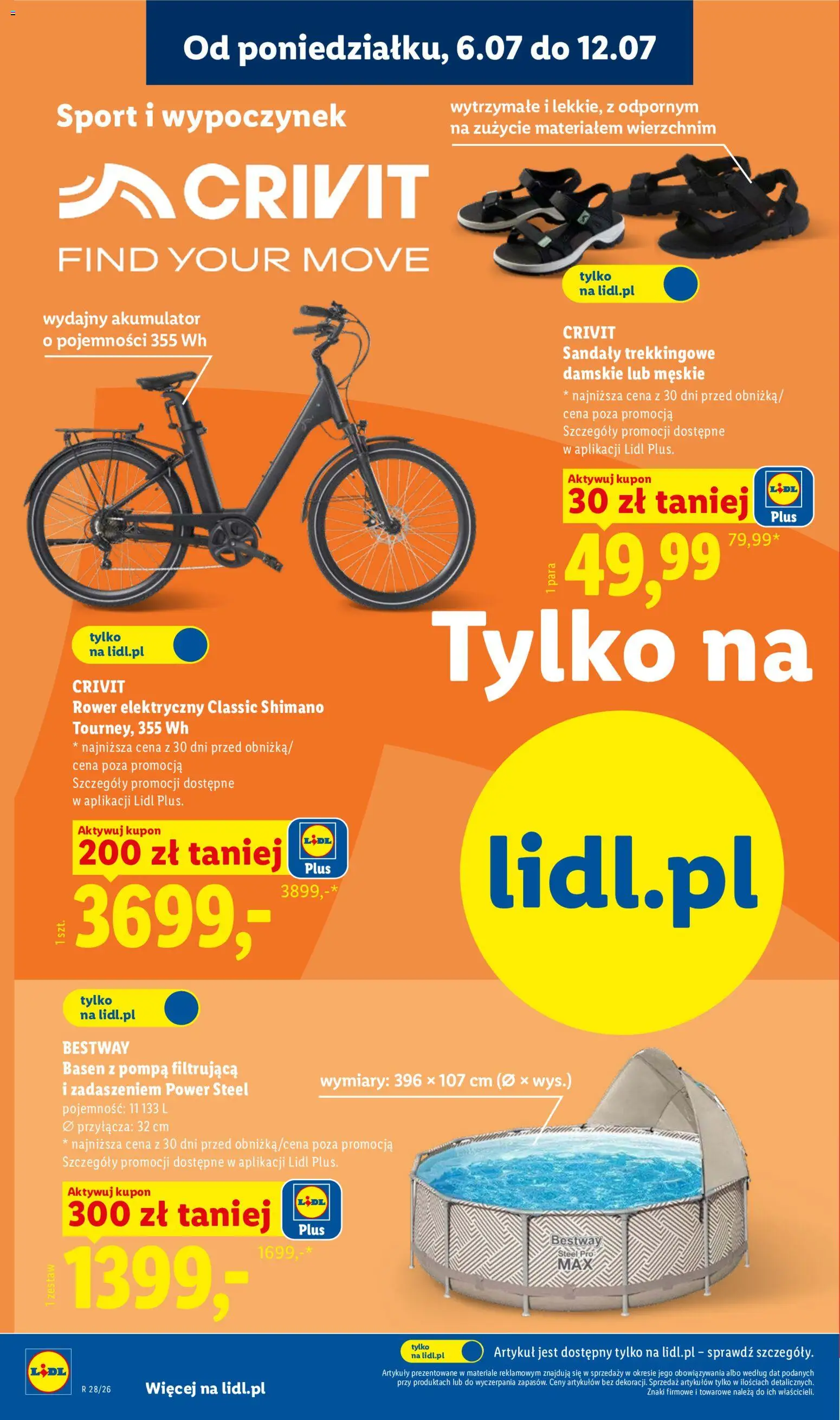 Lidl Katalog od 06.07.2026 | Strona: 26 | Produkty: Sandały, Rower, Basen