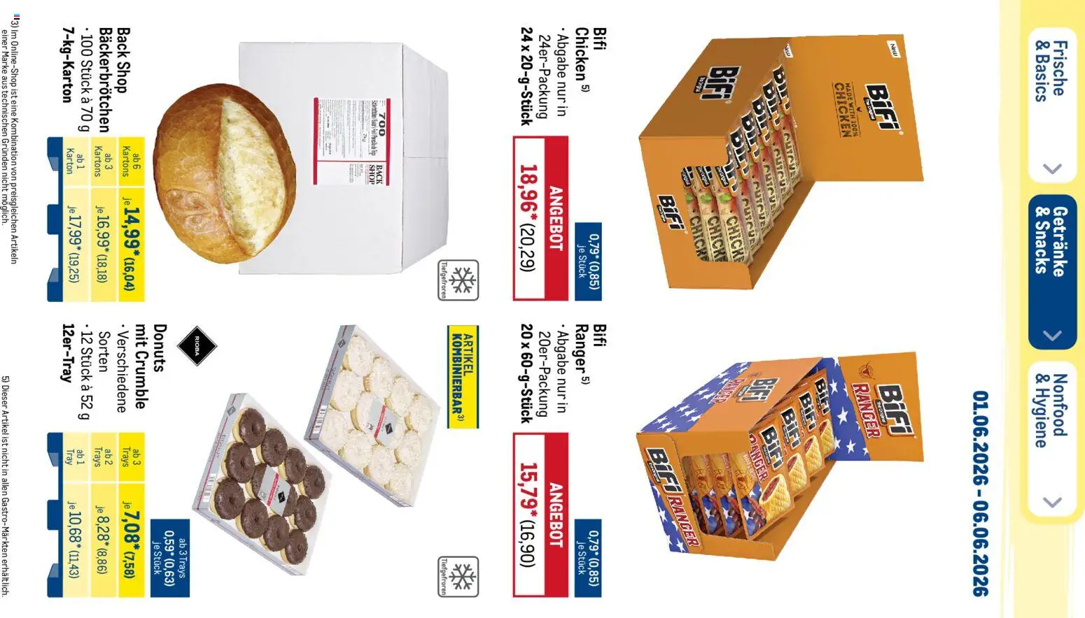 Metro Prospekt – gültig ab 01.06.2026 | Seite: 38 | Produkte: Bifi, Donuts