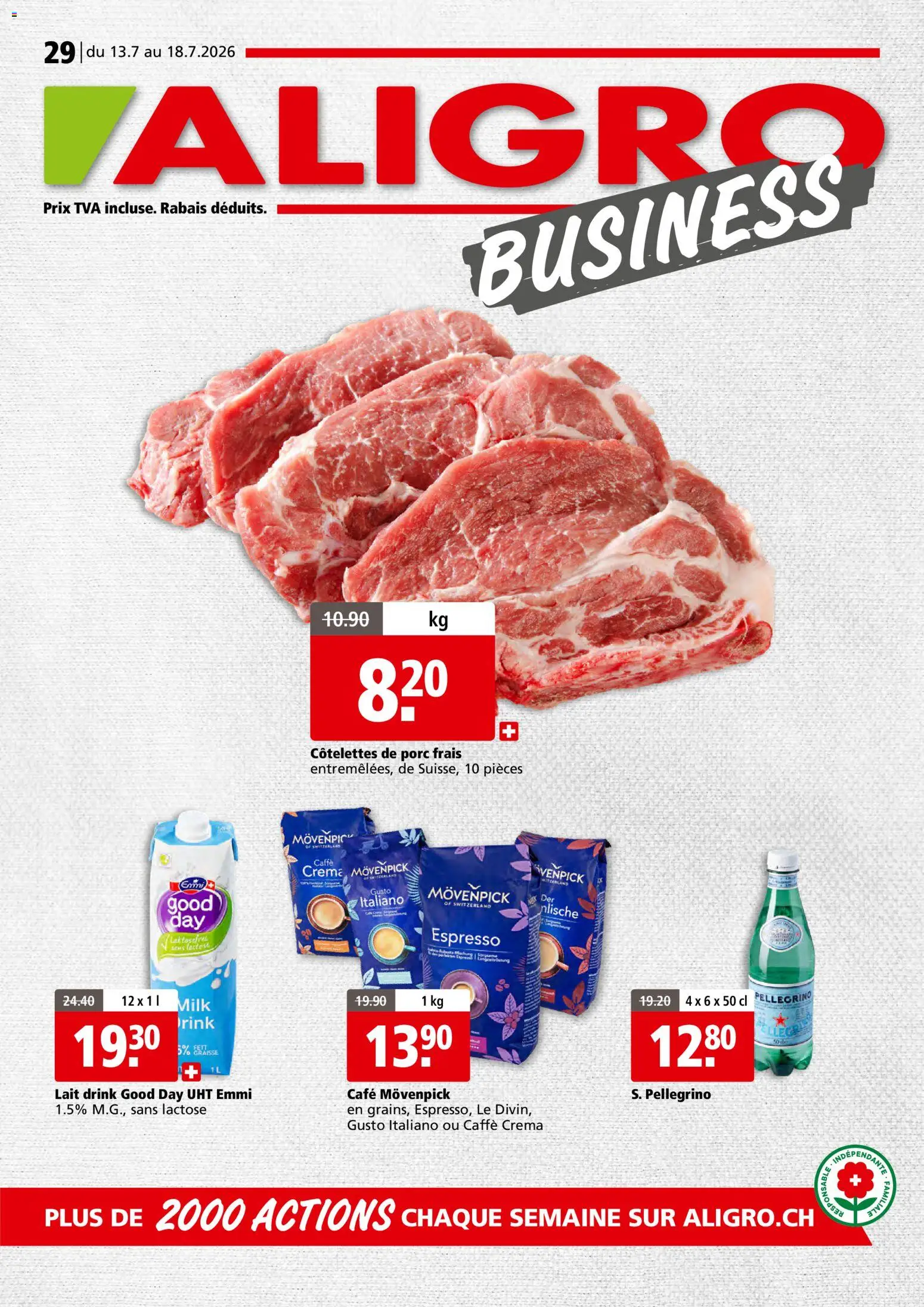 Aligro aktionen Business Chavannes, Matran, Genève, Sion – gültig ab 13.07.2026 | Seite: 1