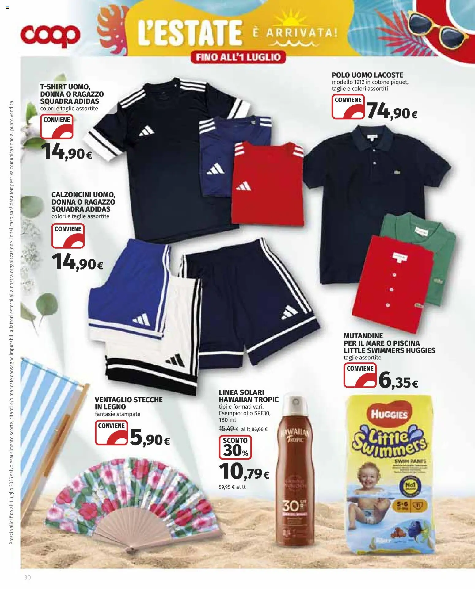 Volantino COOP del 11.06.2026 | Pagina: 30 | Prodotti: Mutandine, Olio, Data, Polo