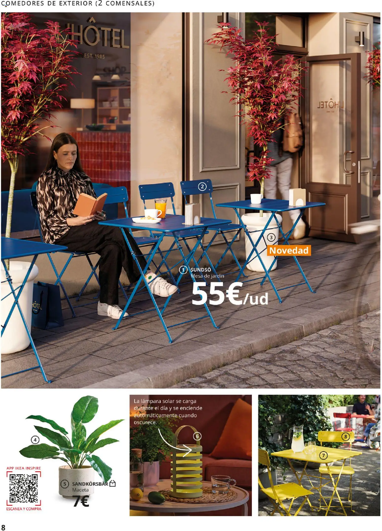 Catálogo IKEA Muebles de exterior │ válido desde el 17/12/2025 | Página: 8 | Productos: Mesa de jardín, Mesa, Maceta, Lámpara