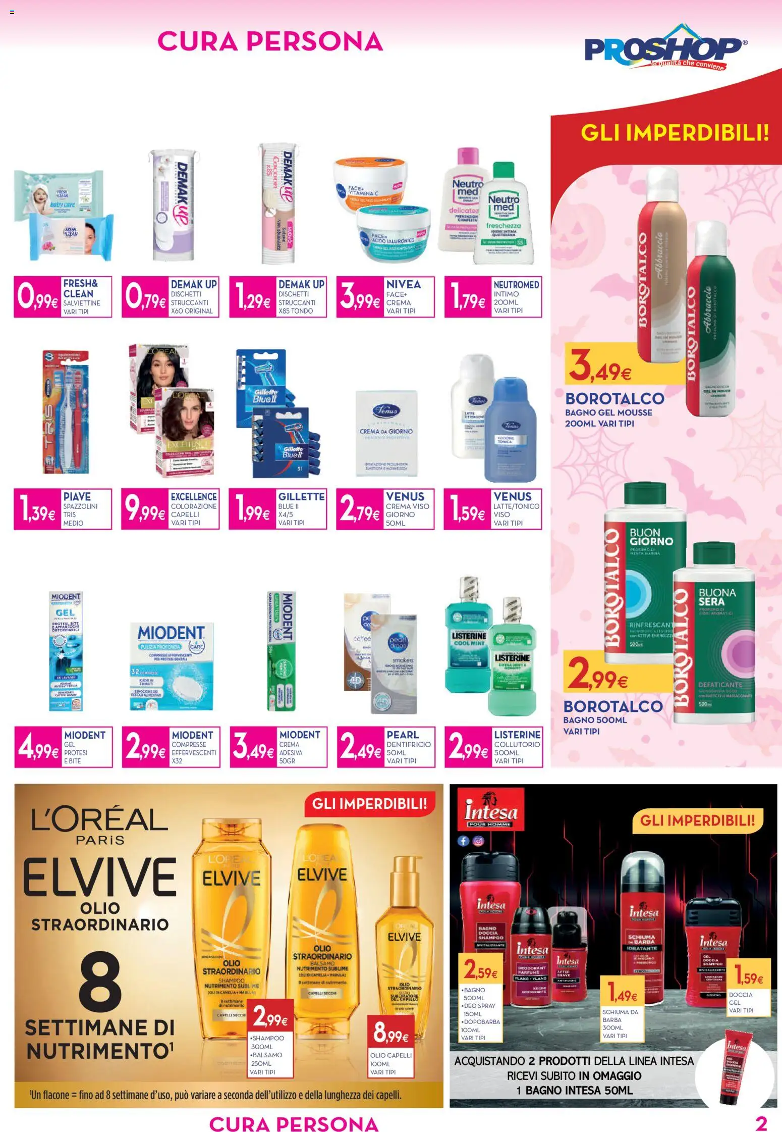 Volantino Proshop del 22/10/2026 | Pagina: 3 | Prodotti: Crema, Olio, Bagno, Doccia