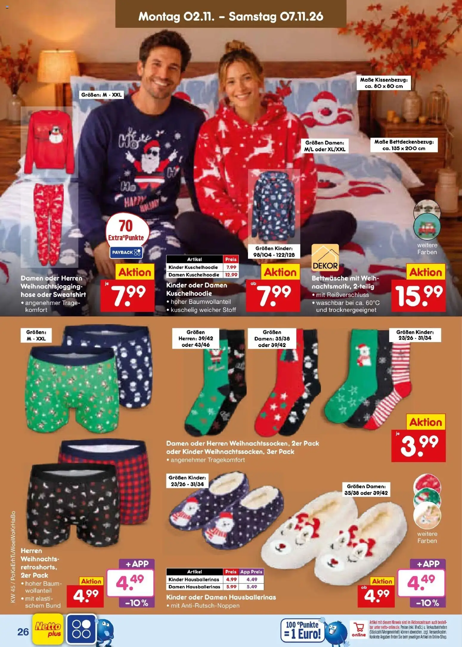 Netto Marken-Discount Prospekt Amberg (ab 02.11.2026) » Angebote | Seite: 38 | Produkte: Sweatshirt, Bettwäsche, Hose