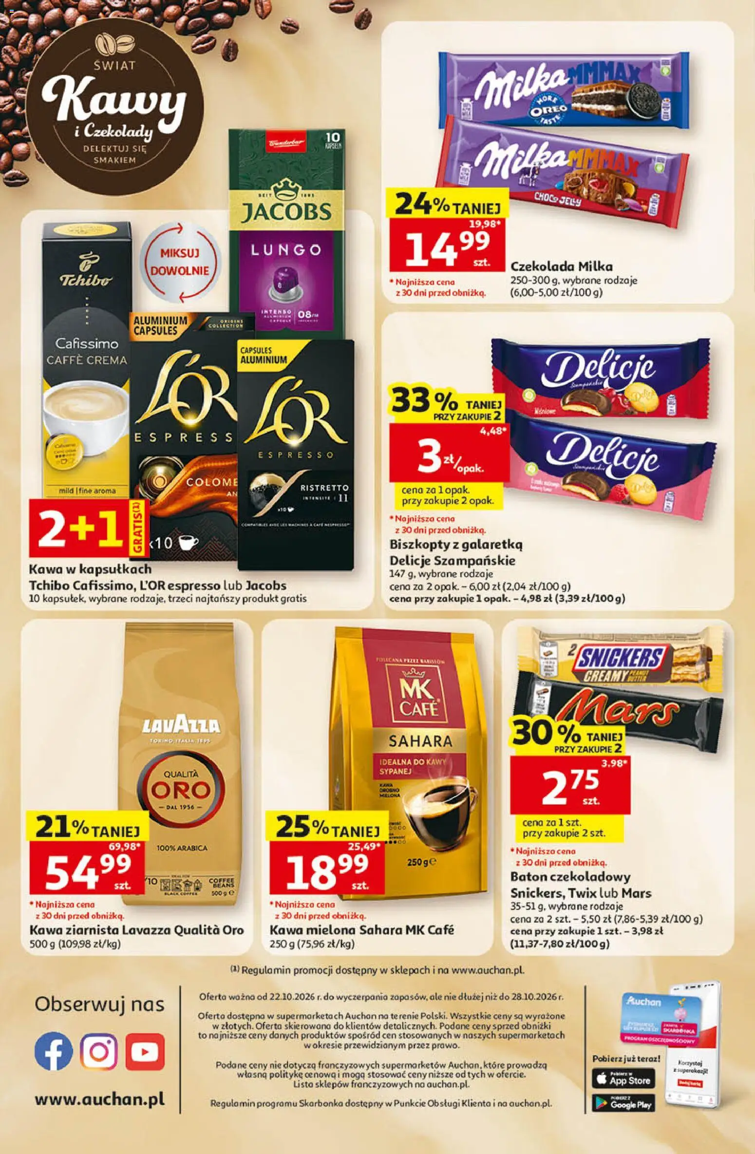 Auchan gazetka od 22.10.2026 | Strona: 8 | Produkty: Galaretka, Lavazza, Tchibo, Czekolada
