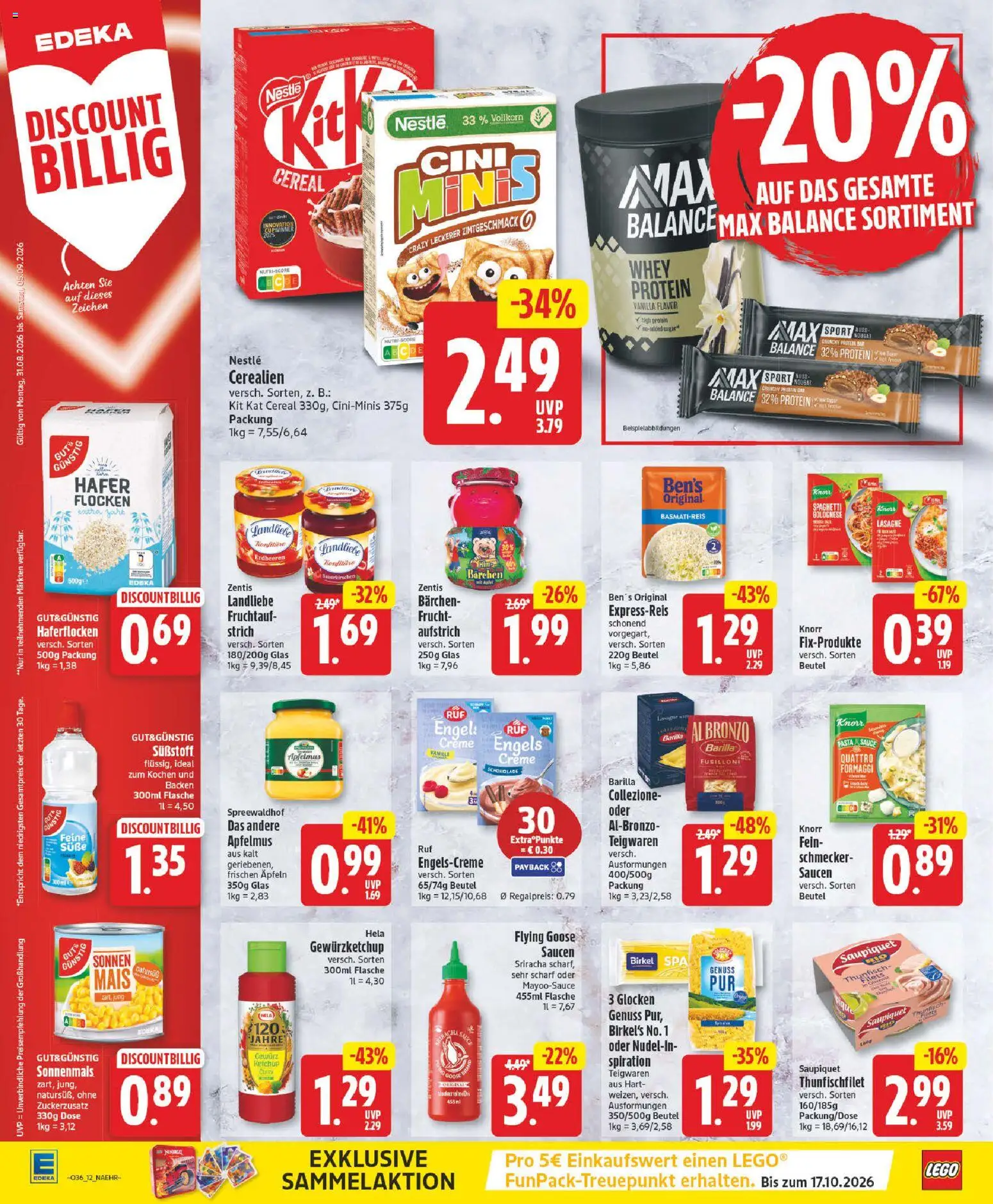 Edeka Prospekt – gültig ab 31.08.2026 | Seite: 14 | Produkte: Spaghetti, Knorr, Creme, Ketchup