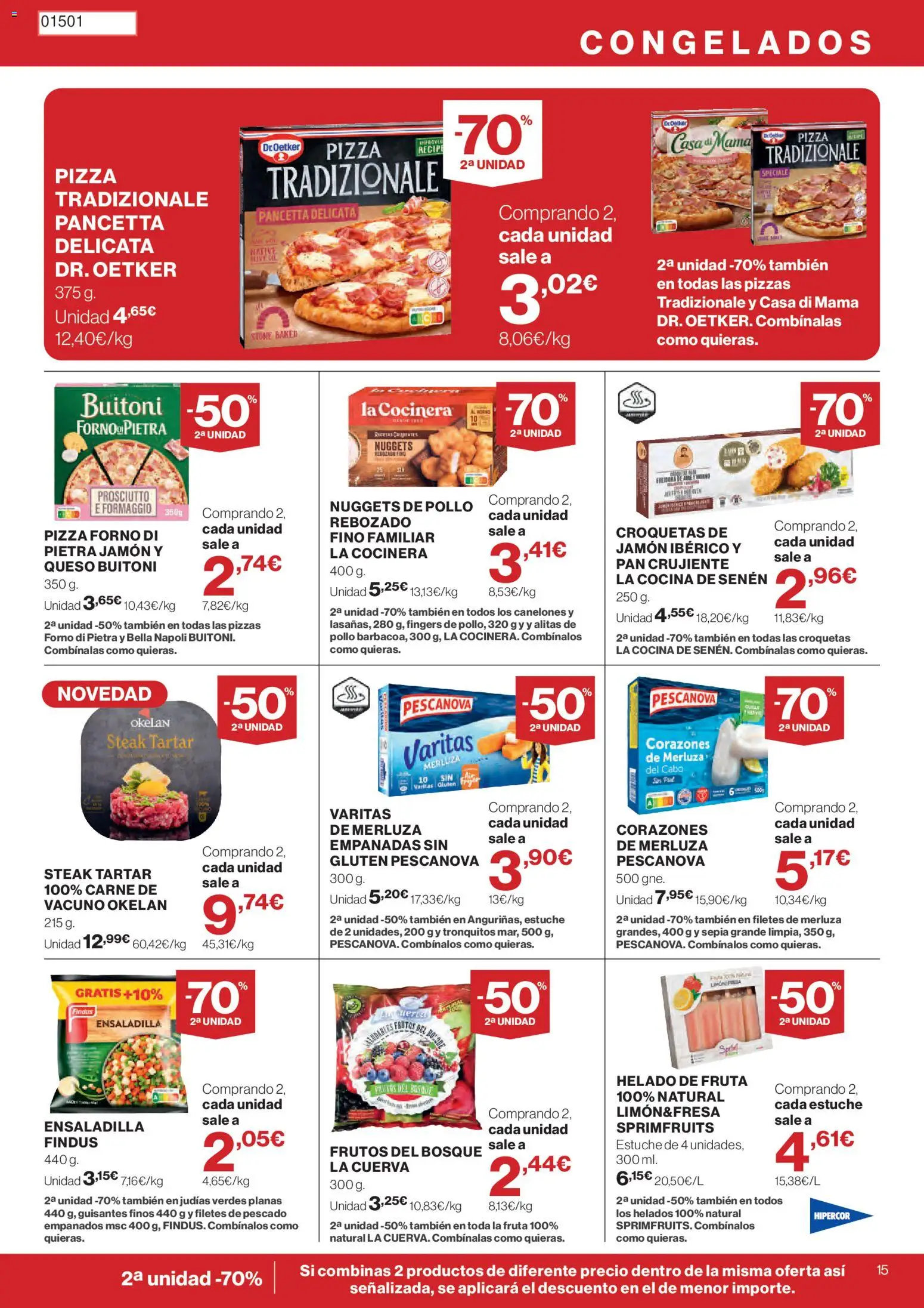 Hipercor catálogo │ válido desde el 30/07/2026 | Página: 15 | Productos: Queso, Pizza, Croquetas, Nuggets