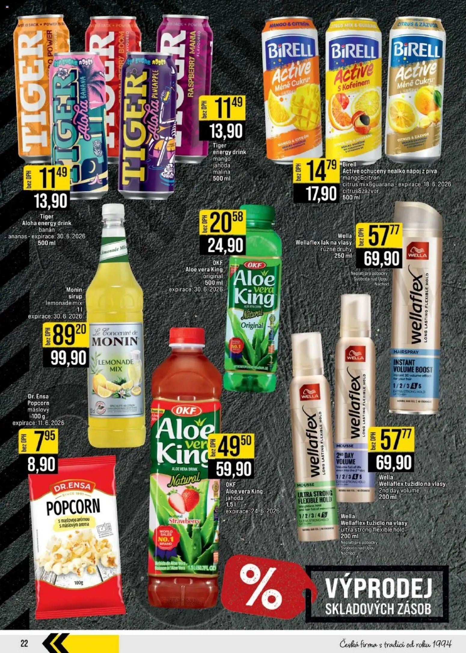 Jip leták - Cash & Carry od 27.05.2026 | Strana: 22 | Produkty: Tiger energy, Banán, Citron, Aloe vera
