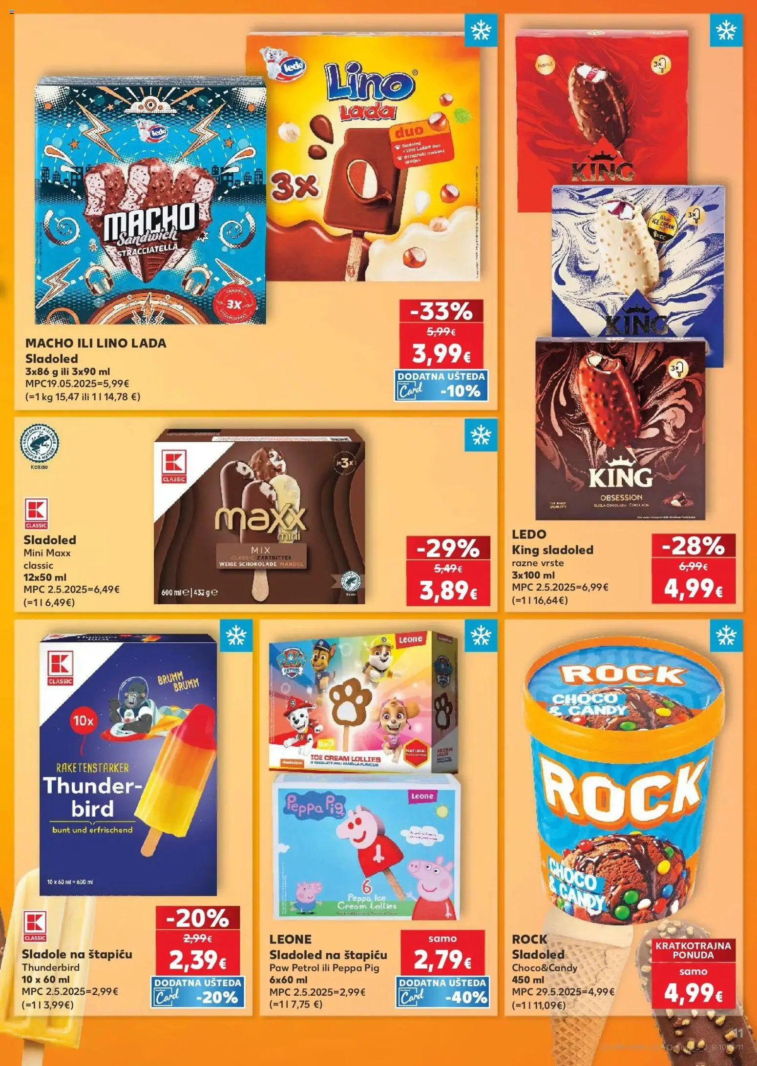 Kaufland katalog | vrijedi od 08.04.2026 | Stranica: 11 | Proizvodi: Lino Lada, Ledo, Lino, Sladoled na štapiću