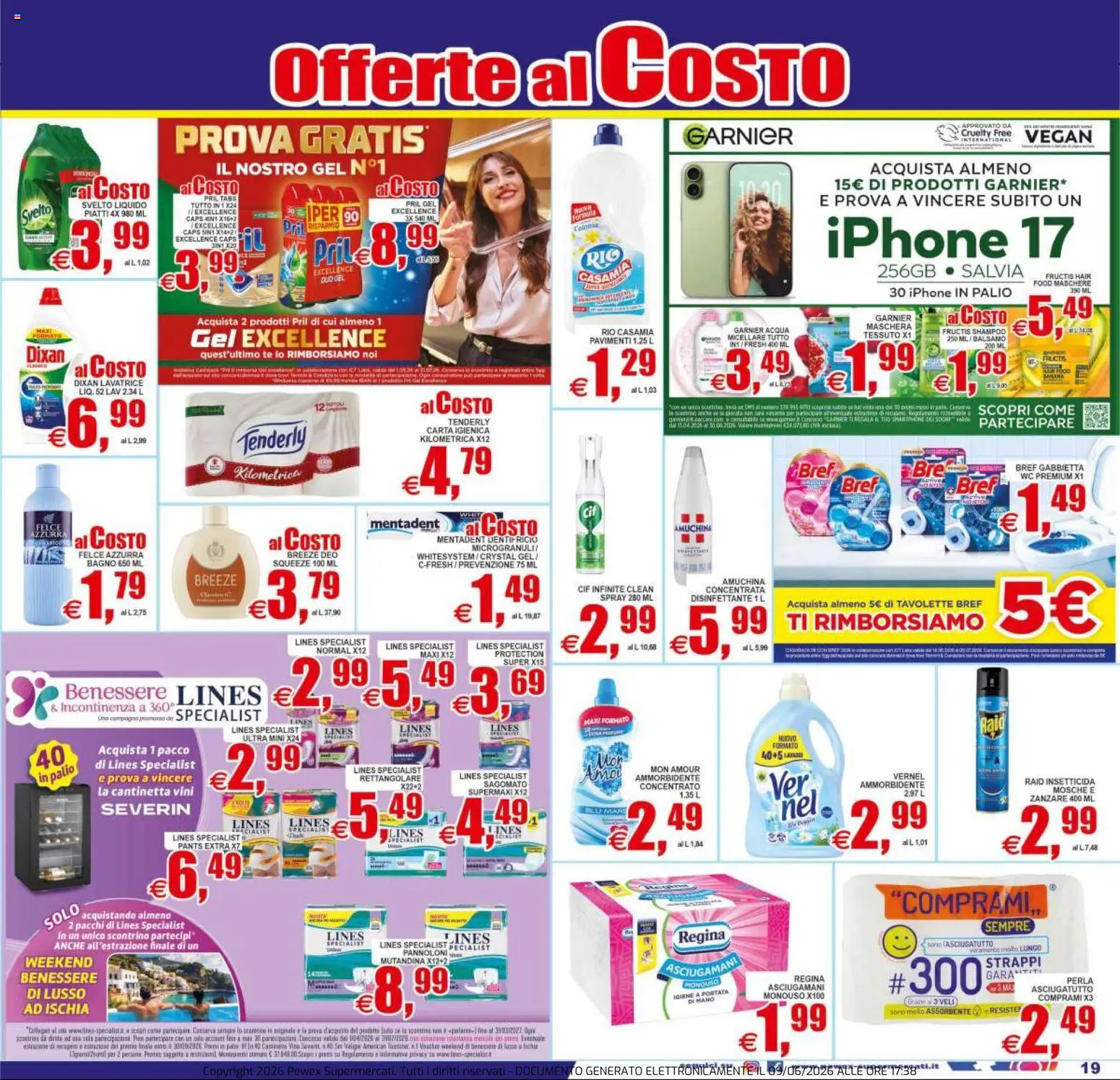 Volantino Pewex del 10.06.2026 | Pagina: 19 | Prodotti: Maschera, Carta igienica, Insetticida, WC